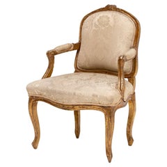 18th Century Louis XVI Armchair in Carved and Gilded Wood