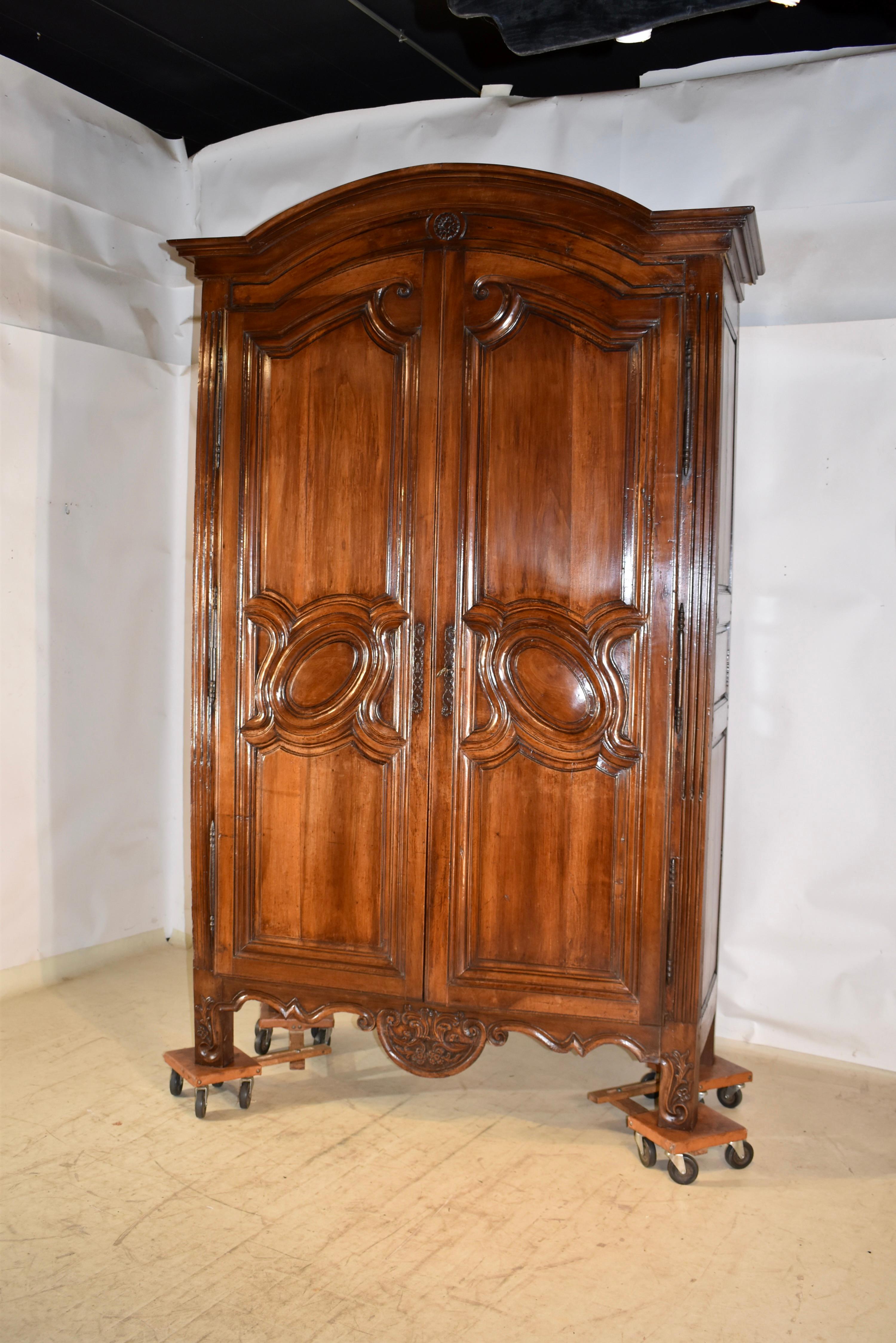 Walnut 18th Century Louis XVI Armoire For Sale