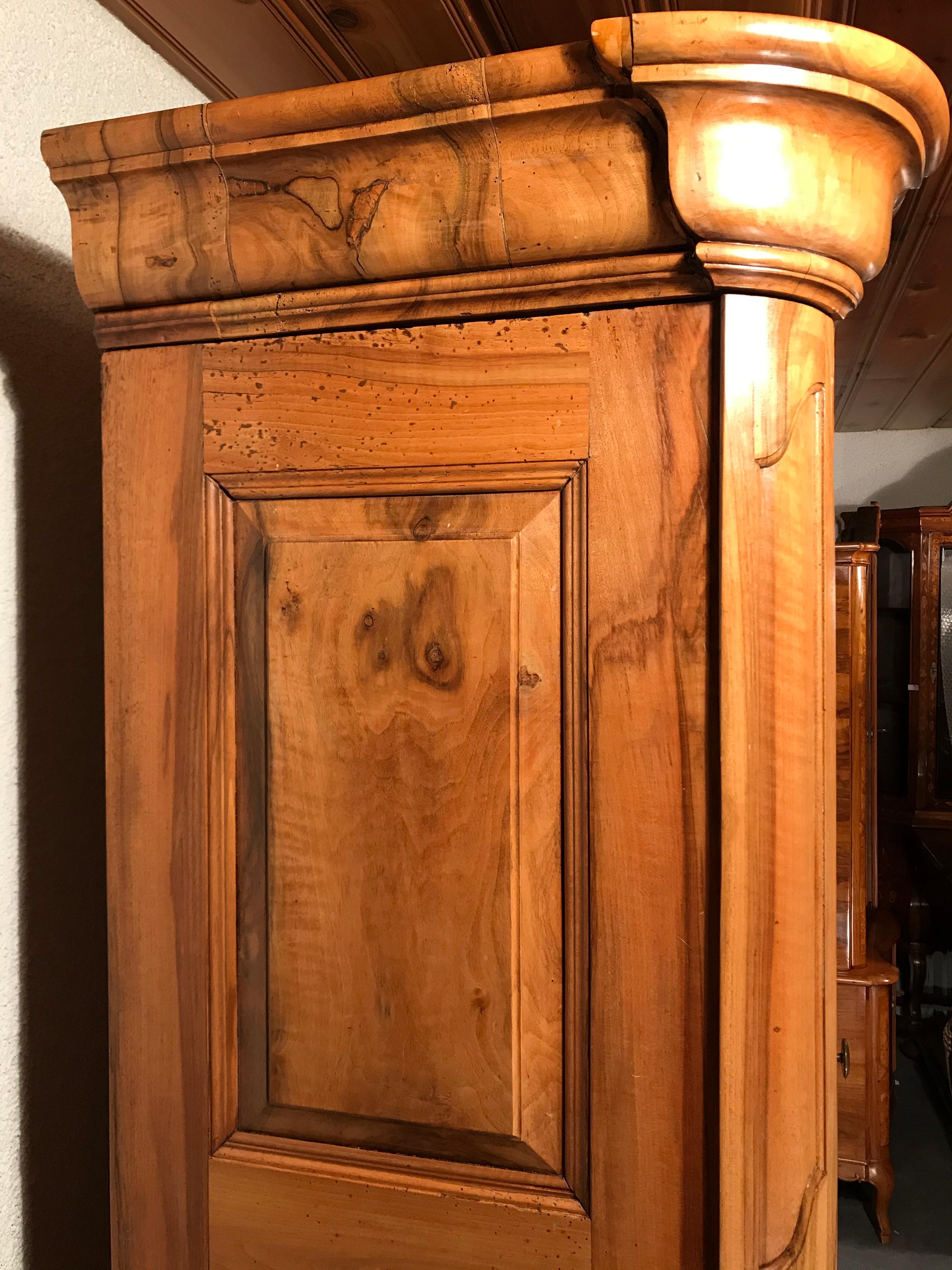 Late 18th Century 18th Century Louis XVI Armoire Carved Walnut, South Germany, 1780 For Sale