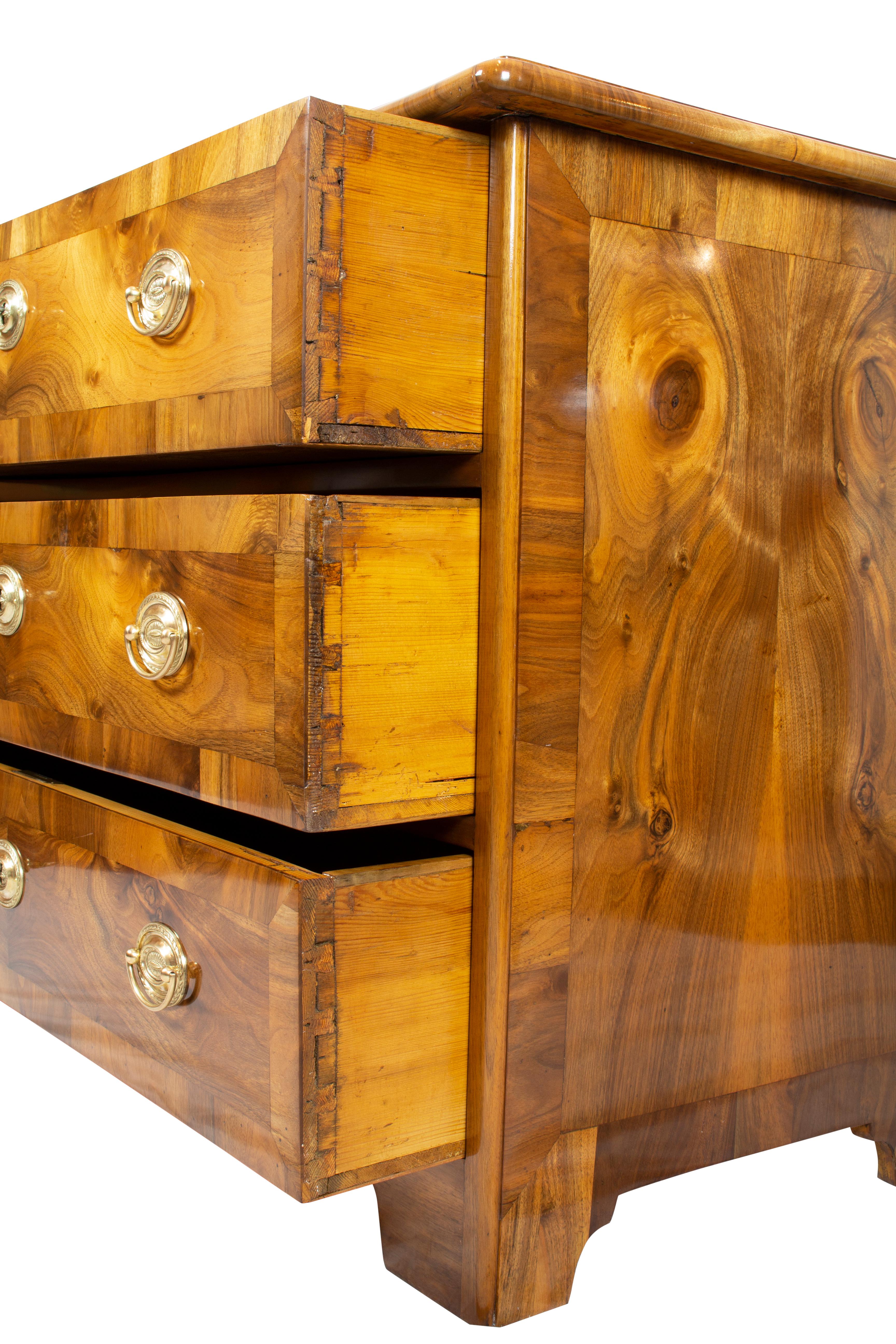 18th Century Louis XVI / Baroque Marquetry Walnut Chest of Drawers For Sale 1