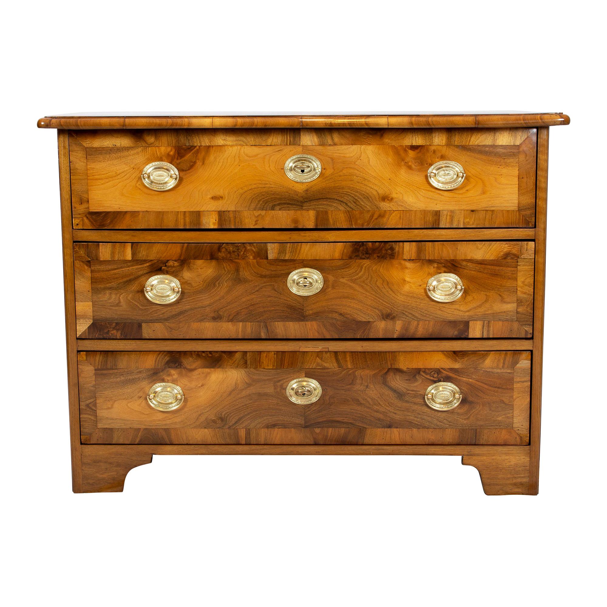 18th Century Louis XVI / Baroque Marquetry Walnut Chest of Drawers