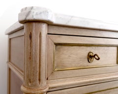 18th Century Louis XVI Bleached Marble-Top Chest