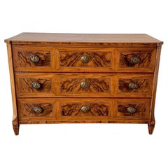 18th Century Louis XVI Burl Walnut Commode