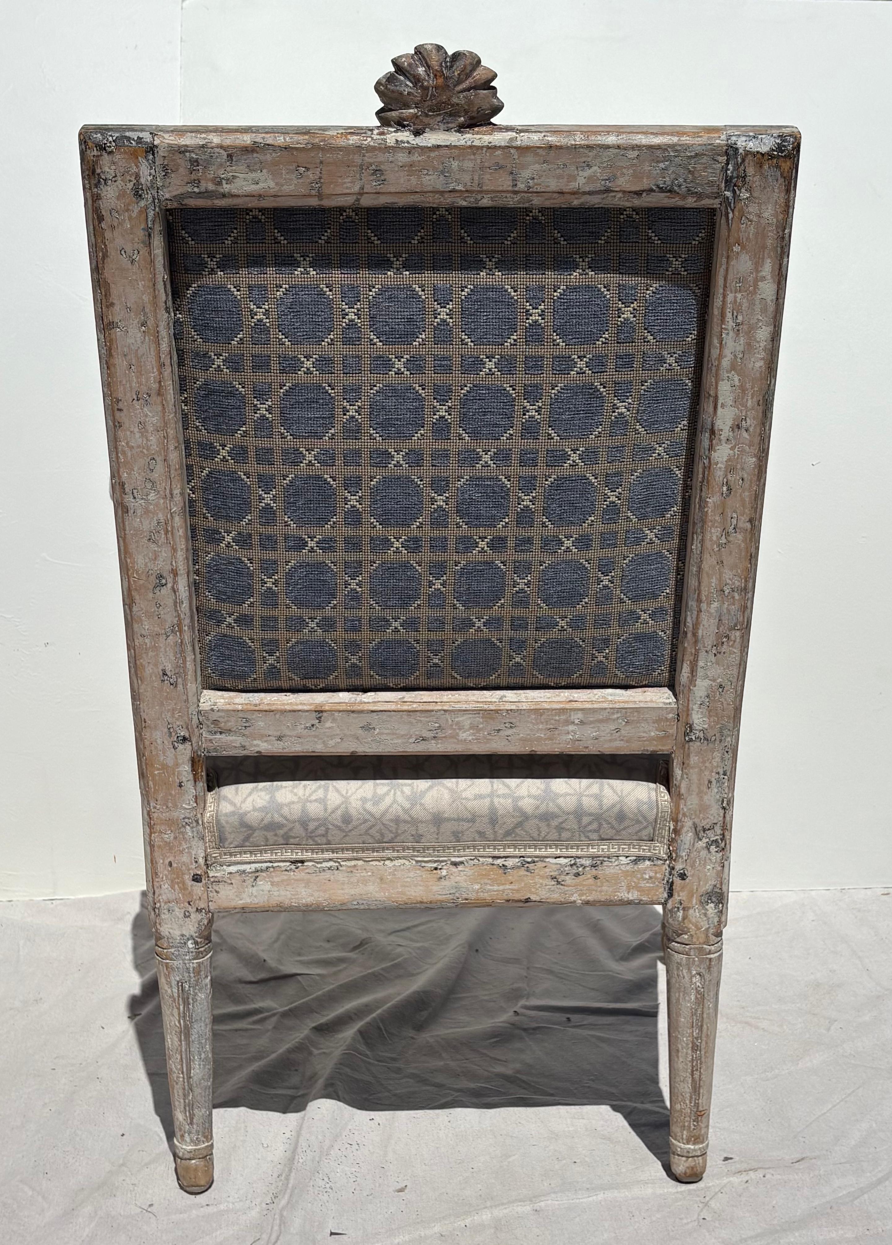 18th Century Louis XVI Carved Fauteuil In Good Condition For Sale In Briarcliff Manor, NY