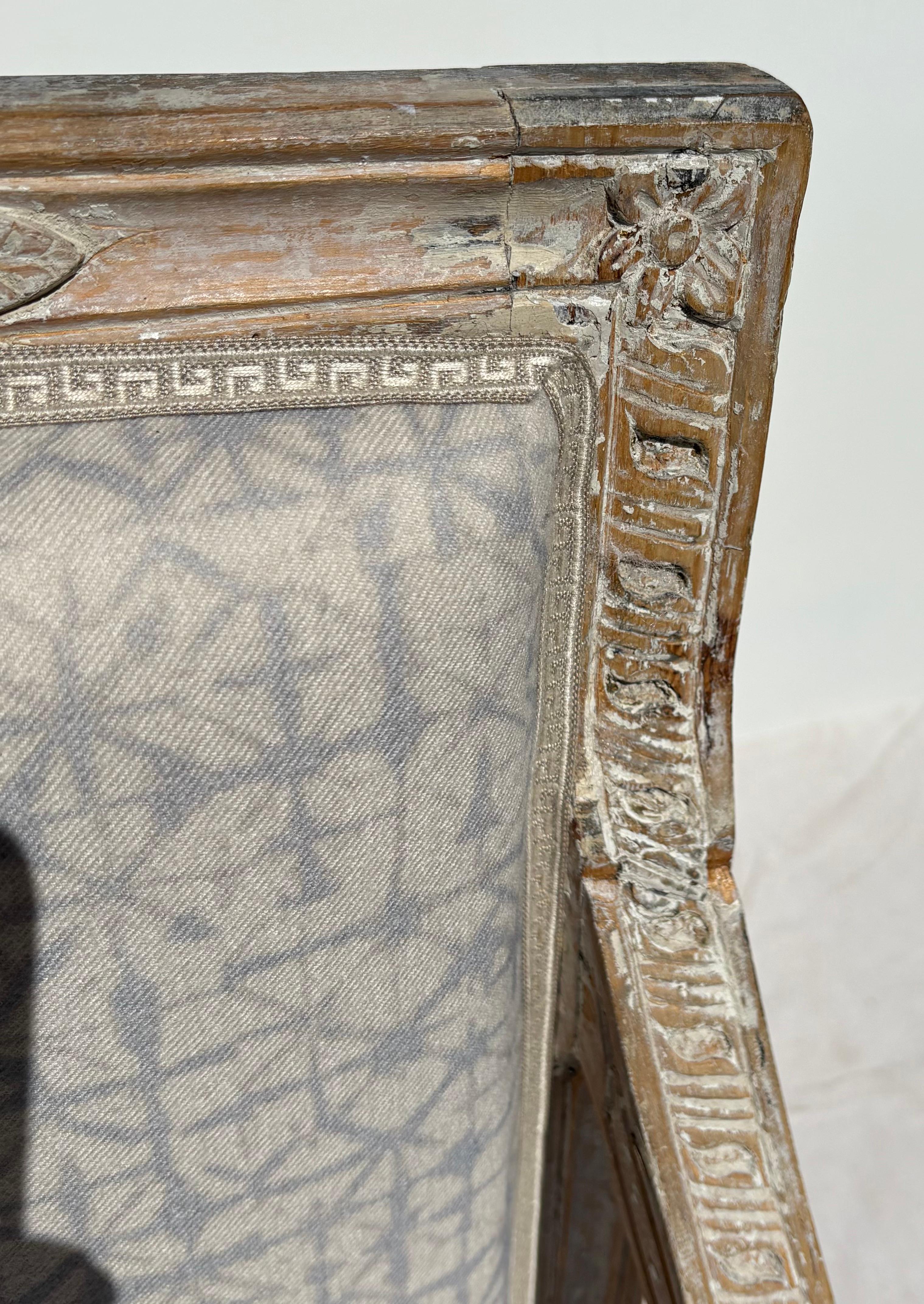 Maple 18th Century Louis XVI Carved Fauteuil For Sale