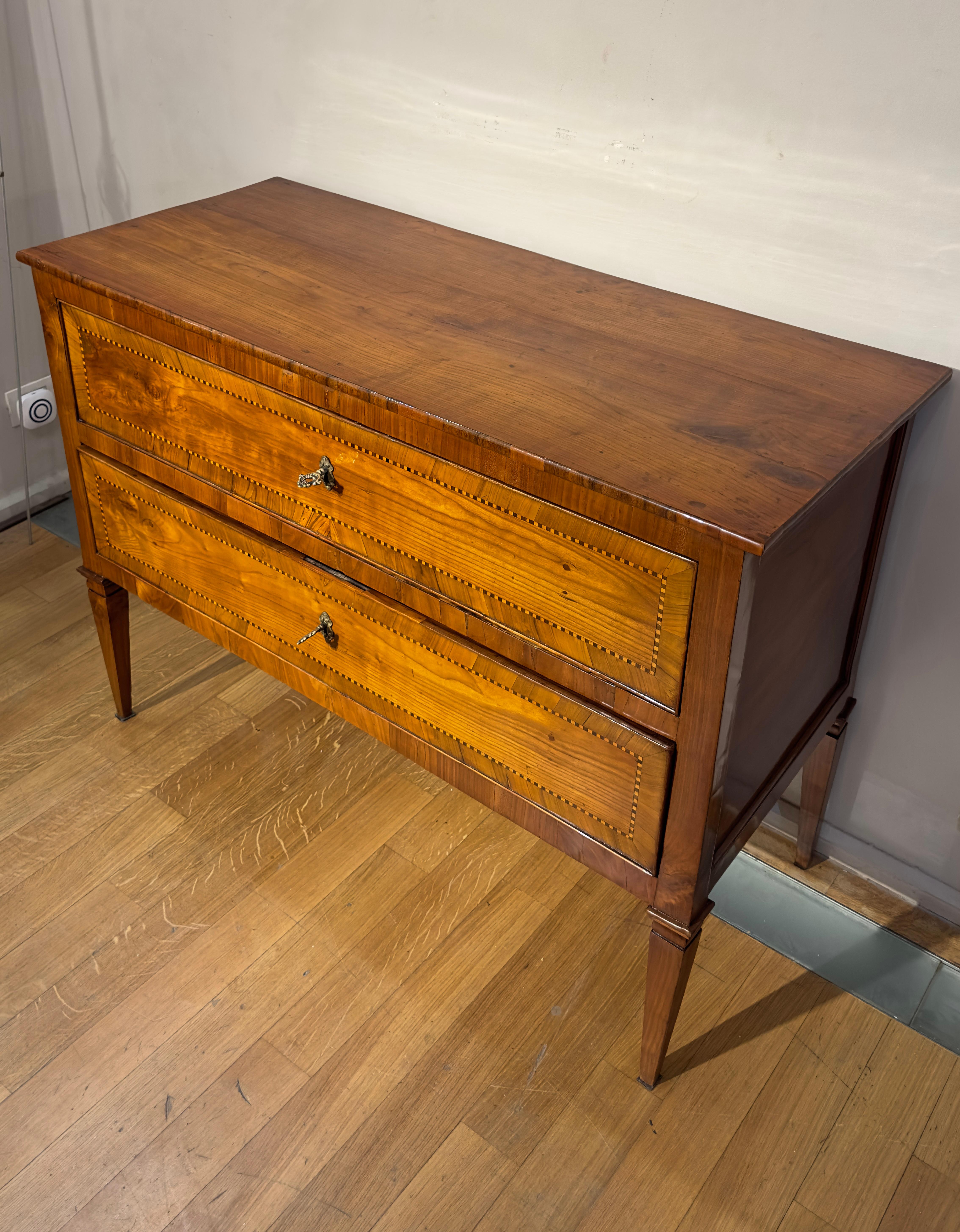 18th CENTURY LOUIS XVI CHEST OF SOLID CHERRY WOOD AND SLABS 4