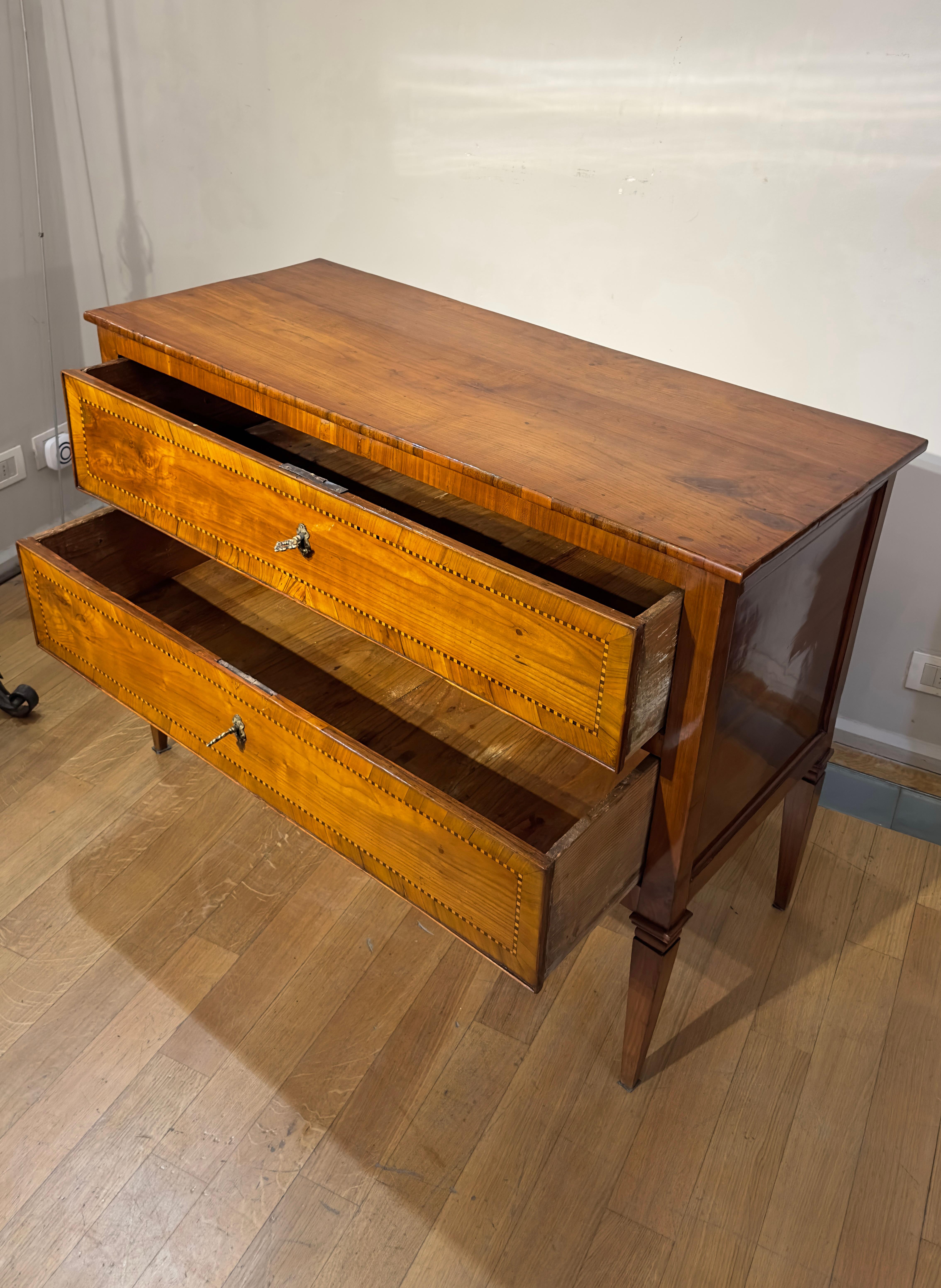 18th CENTURY LOUIS XVI CHEST OF SOLID CHERRY WOOD AND SLABS 5