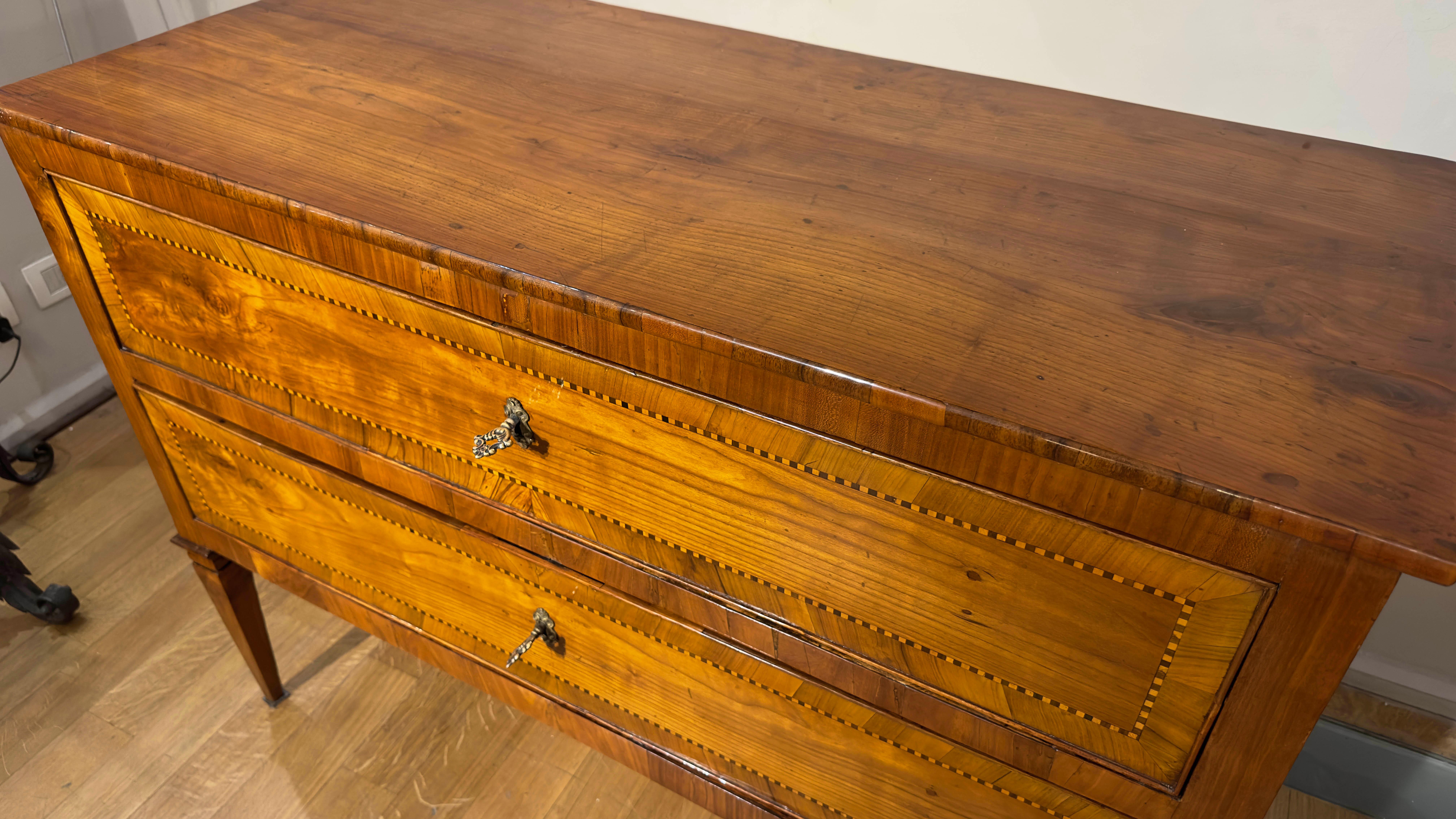 18th CENTURY LOUIS XVI CHEST OF SOLID CHERRY WOOD AND SLABS 6