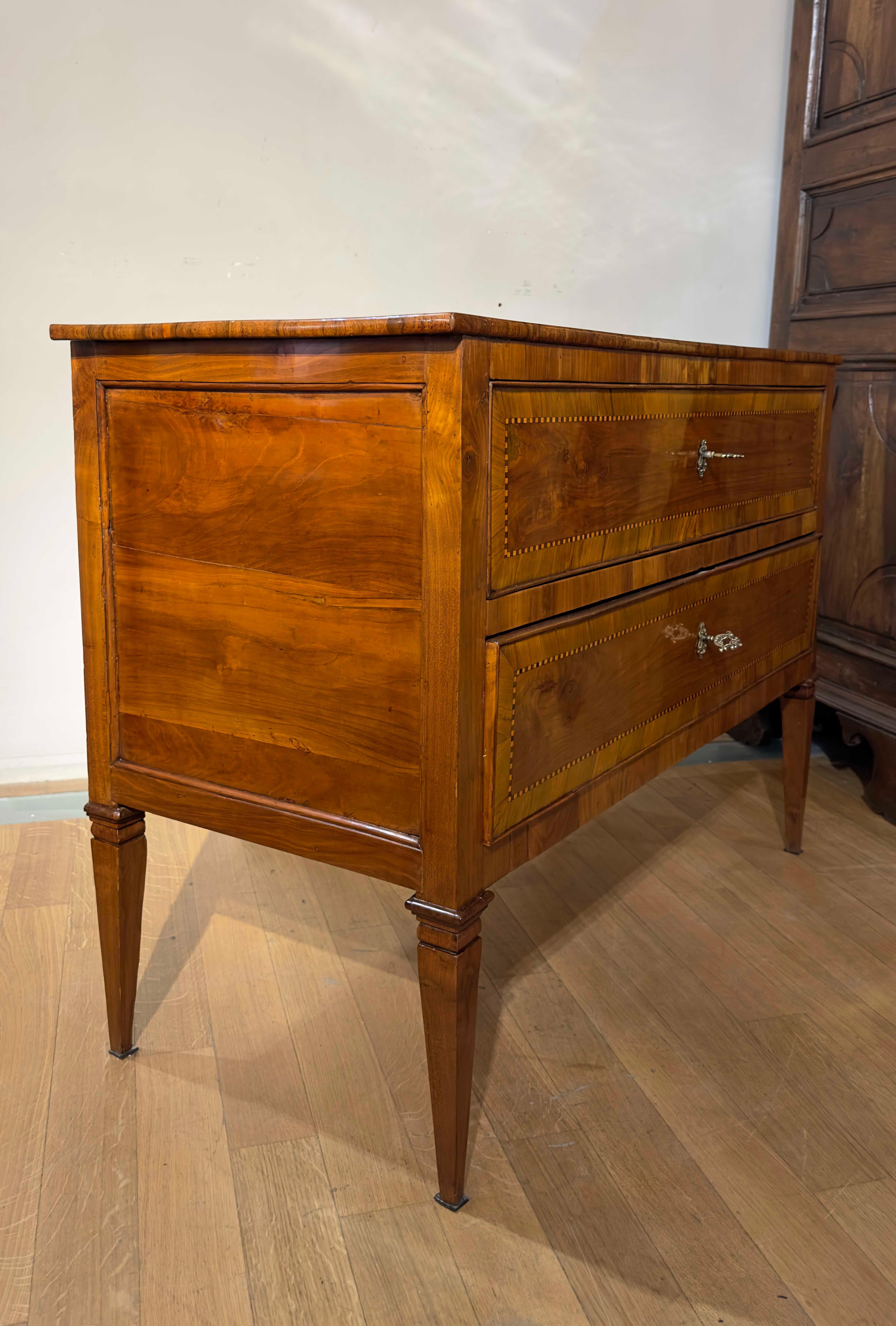 Italian 18th CENTURY LOUIS XVI CHEST OF SOLID CHERRY WOOD AND SLABS