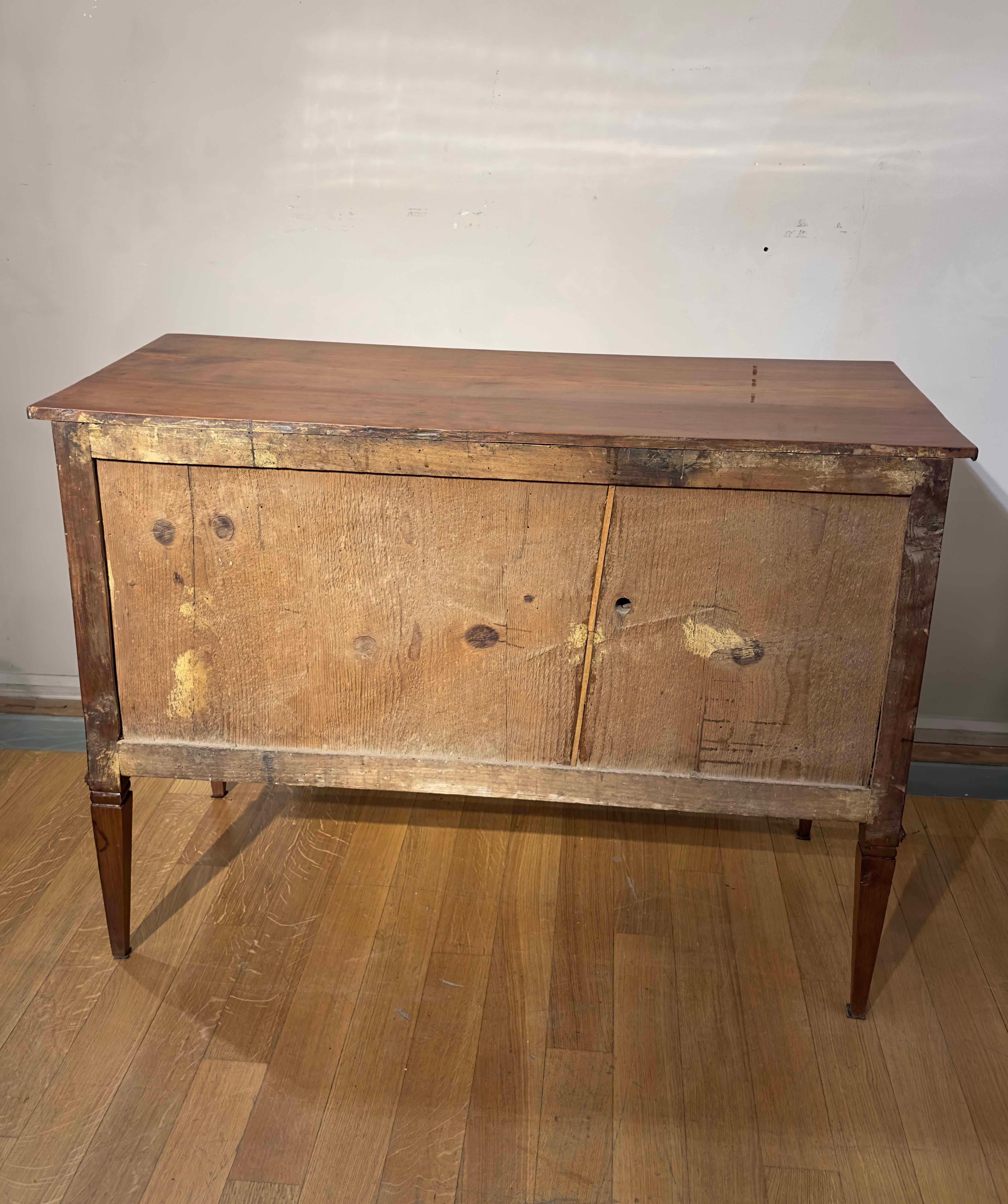 Hand-Carved 18th CENTURY LOUIS XVI CHEST OF SOLID CHERRY WOOD AND SLABS