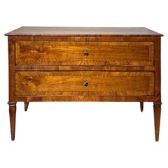18th CENTURY LOUIS XVI CHEST OF SOLID CHERRY WOOD AND SLABS