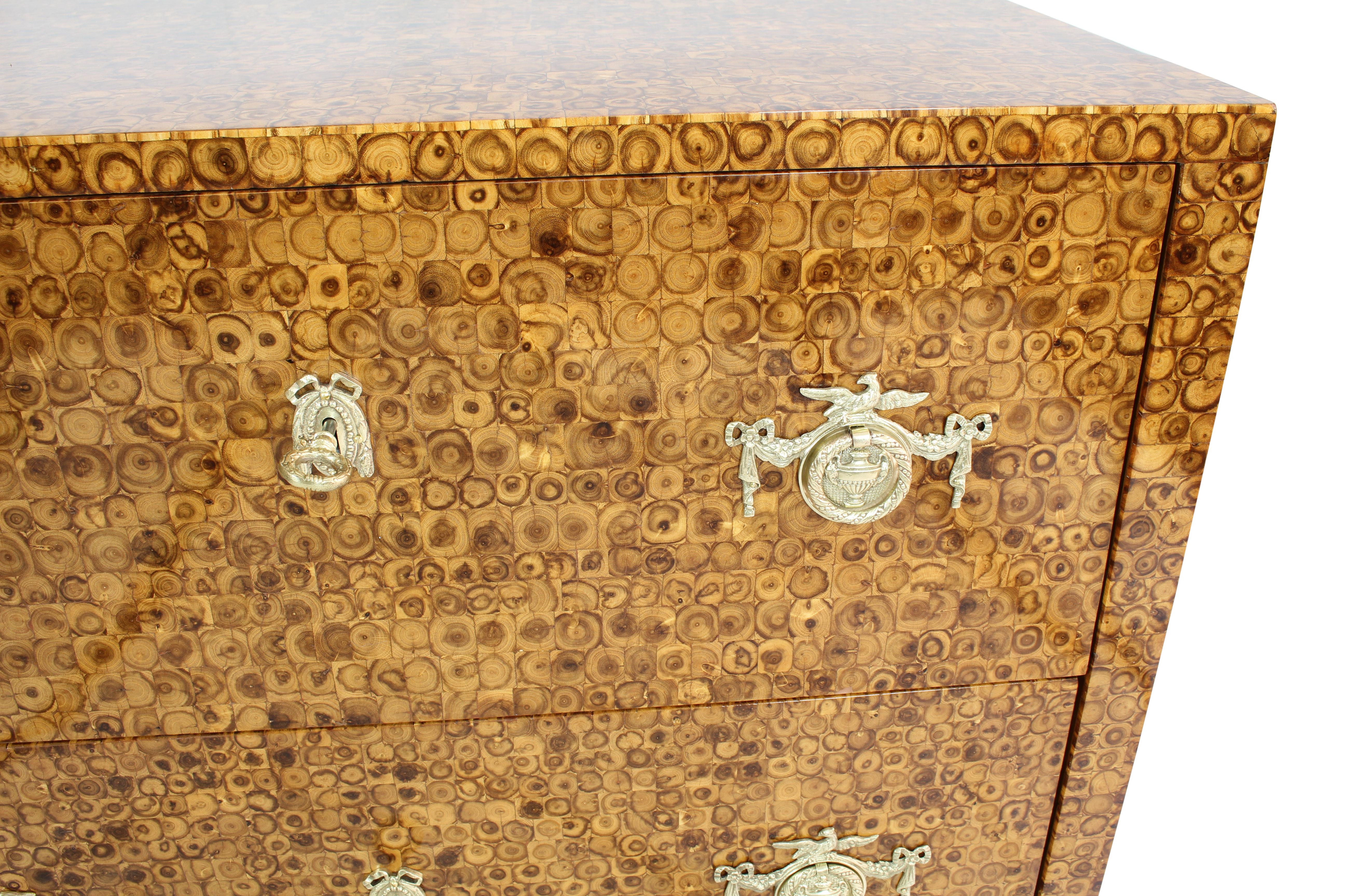 18th Century Louis XVI Chest of Two-Drawer with Olive Oyster Veneer 1