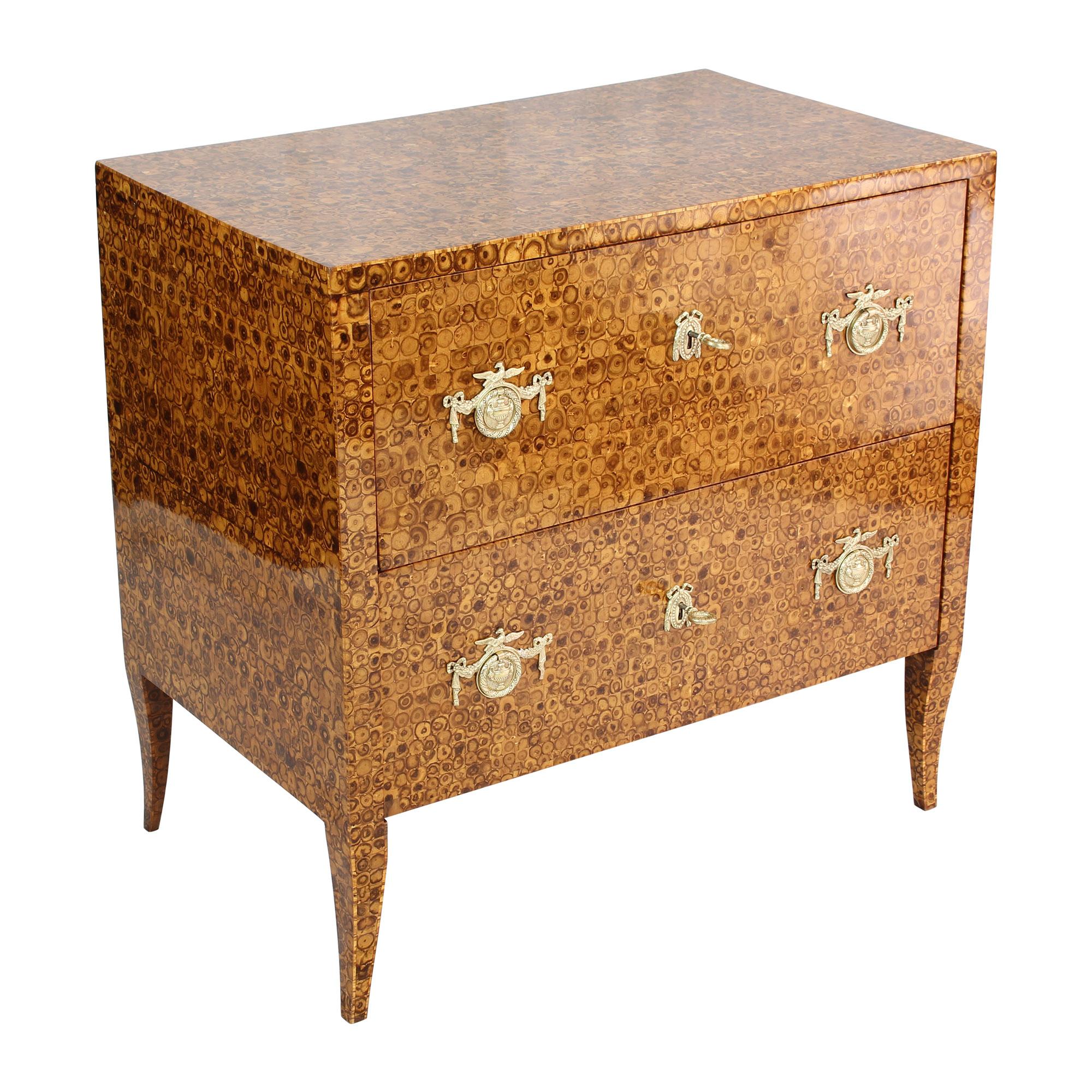 18th Century Louis XVI Chest of Two-Drawer with Olive Oyster Veneer 2