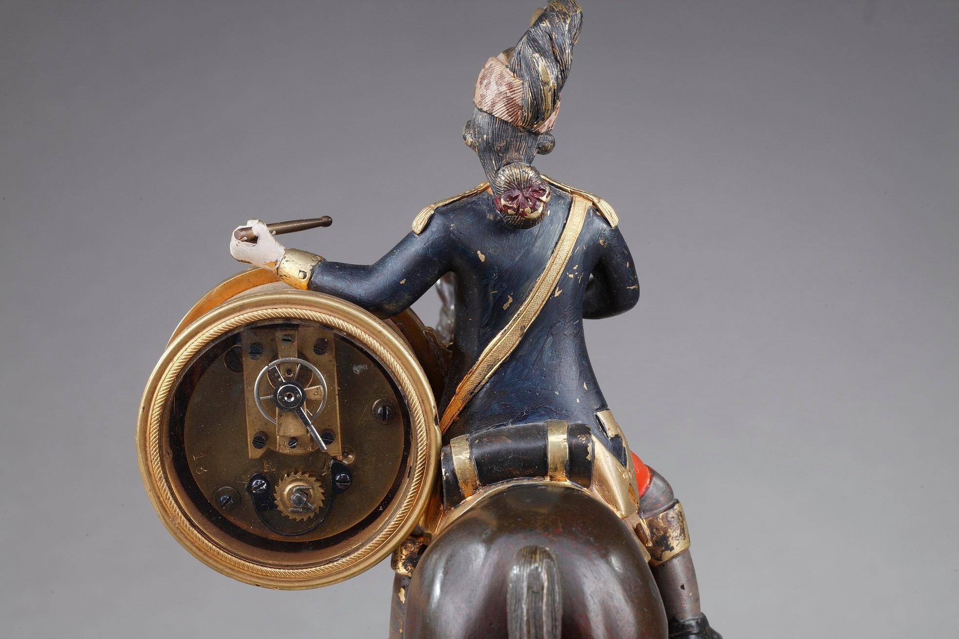 18th Century Louis XVI Clock Soldier on Horseback 3