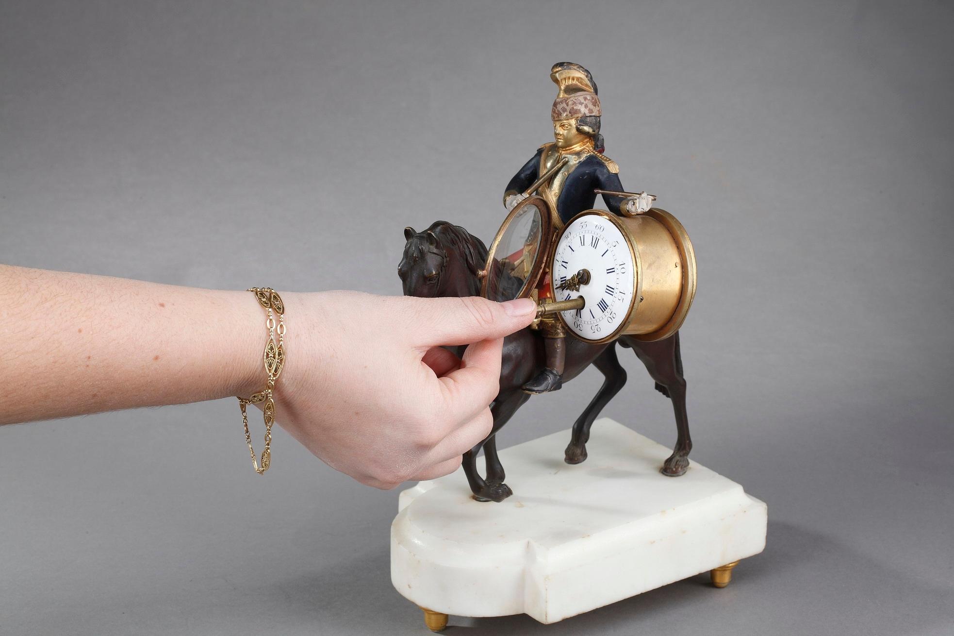 18th Century Louis XVI Clock Soldier on Horseback 6
