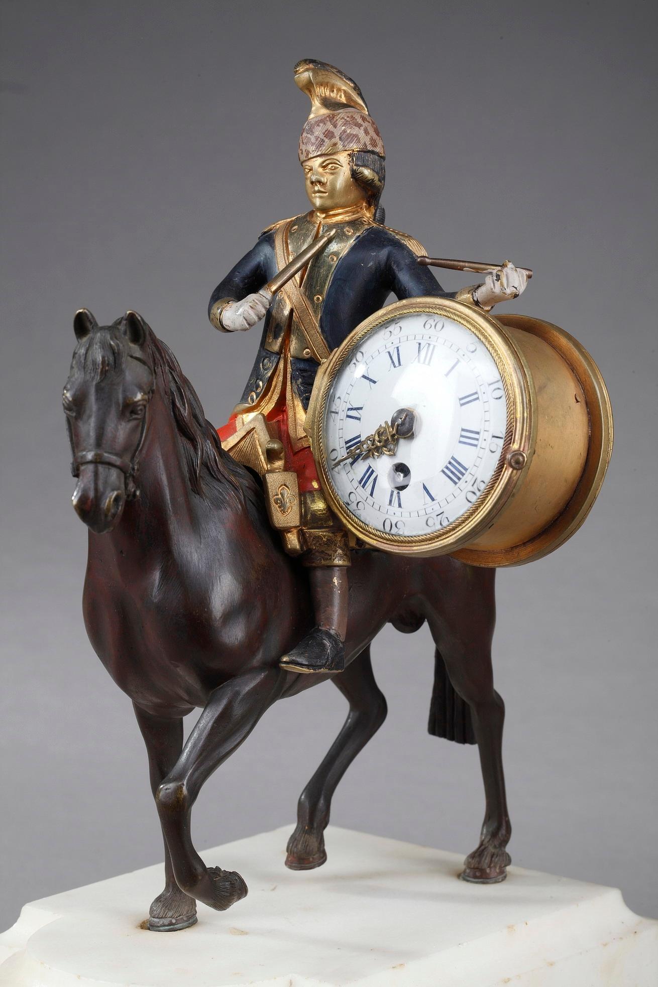Gilt 18th Century Louis XVI Clock Soldier on Horseback