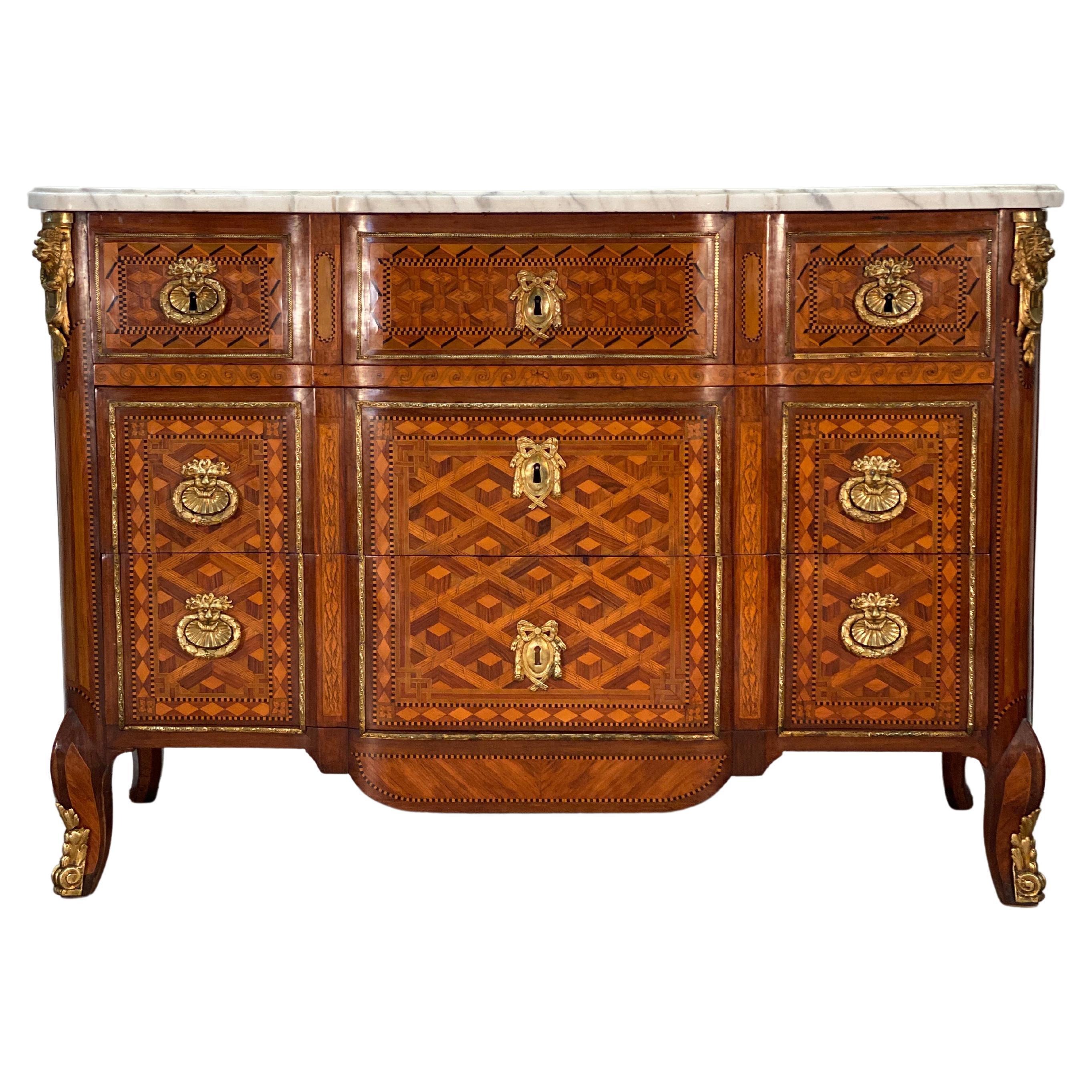 18th Century Louis XVI Commode Signed T.C. For Sale