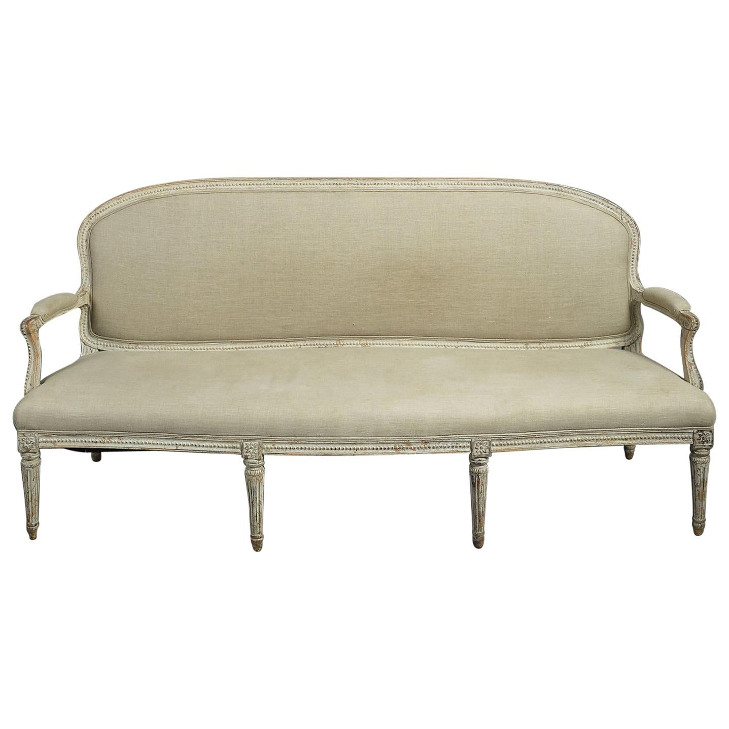 18th Century Louis XVI Cream Sofa or Canape