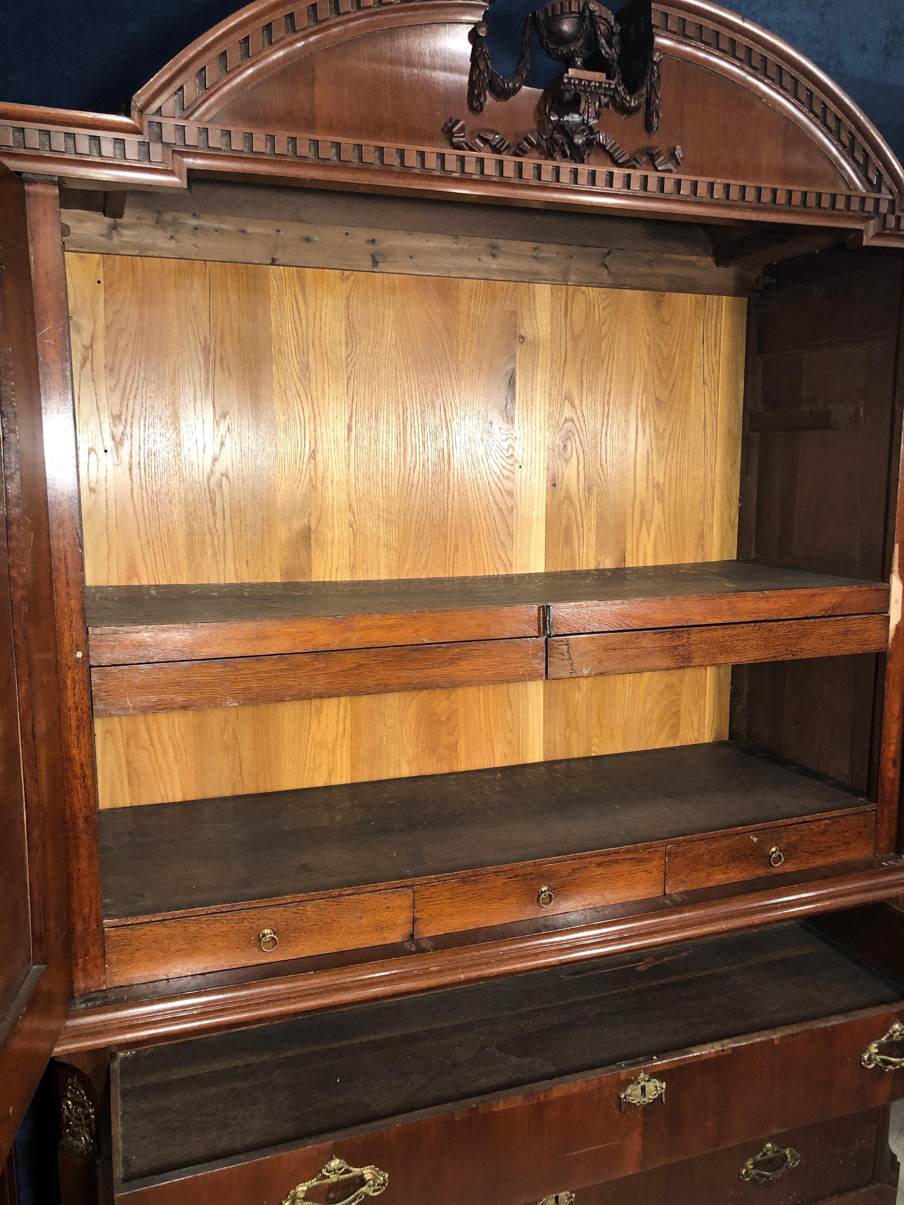 18th Century Louis XVI Dutch Mahogany Wardrobes Credenzas 1790 8