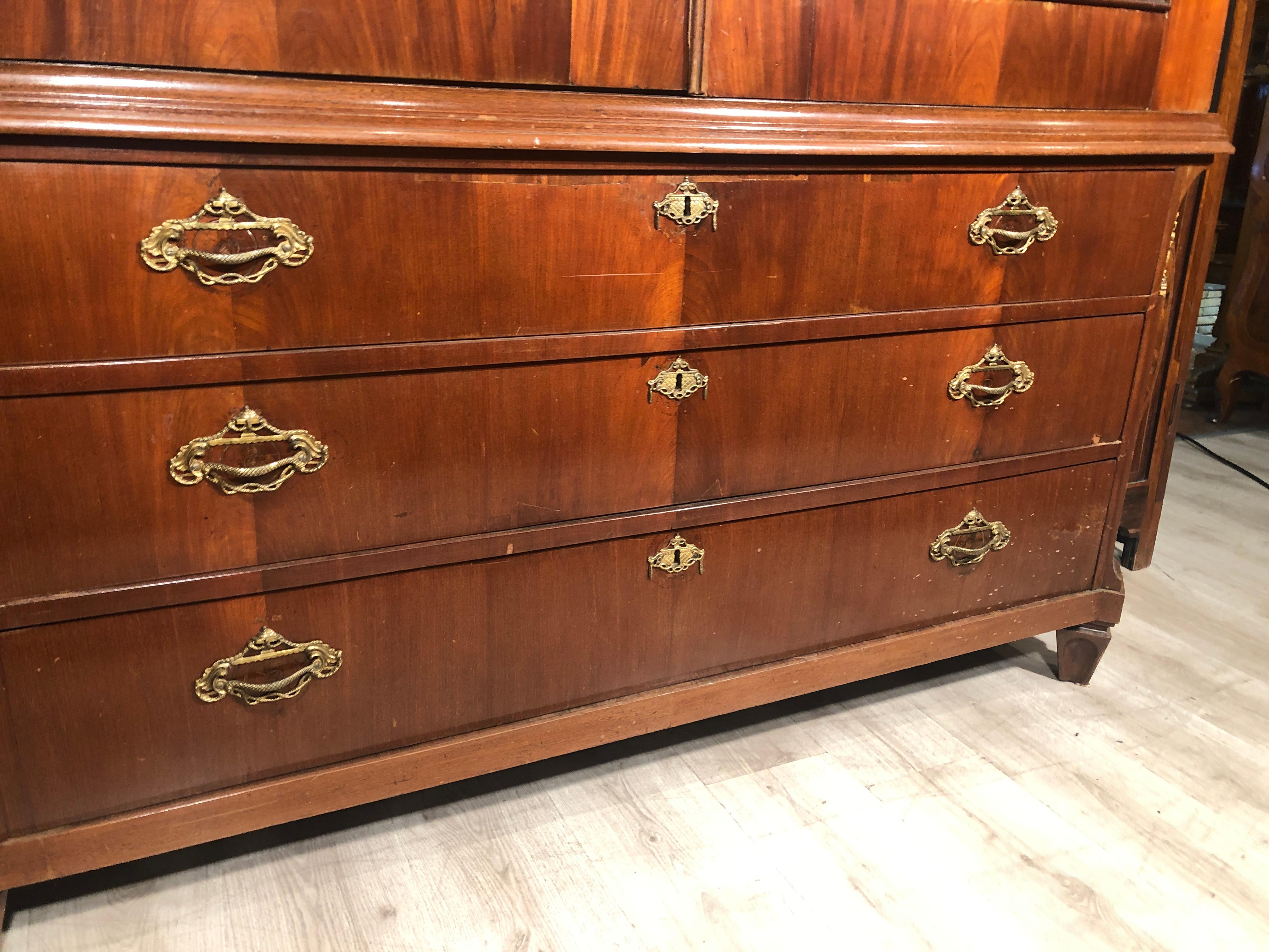 Late 18th Century 18th Century Louis XVI Dutch Mahogany Wardrobes Credenzas 1790