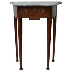 18th Century Louis XVI Dutch Oak Table Console with Scalloped Grey Marble Top
