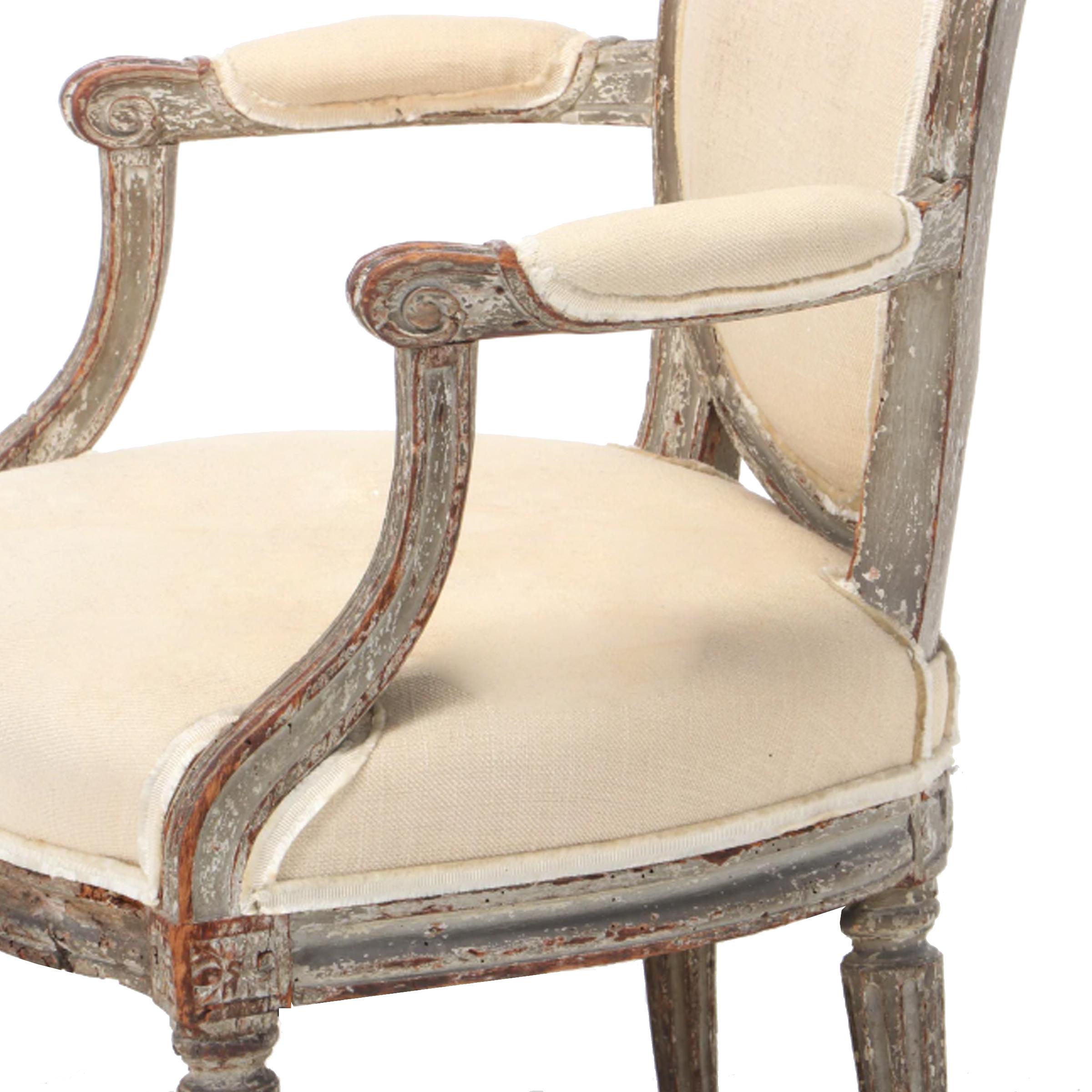 Wood 18th Century French Louis XVI Fauteuil