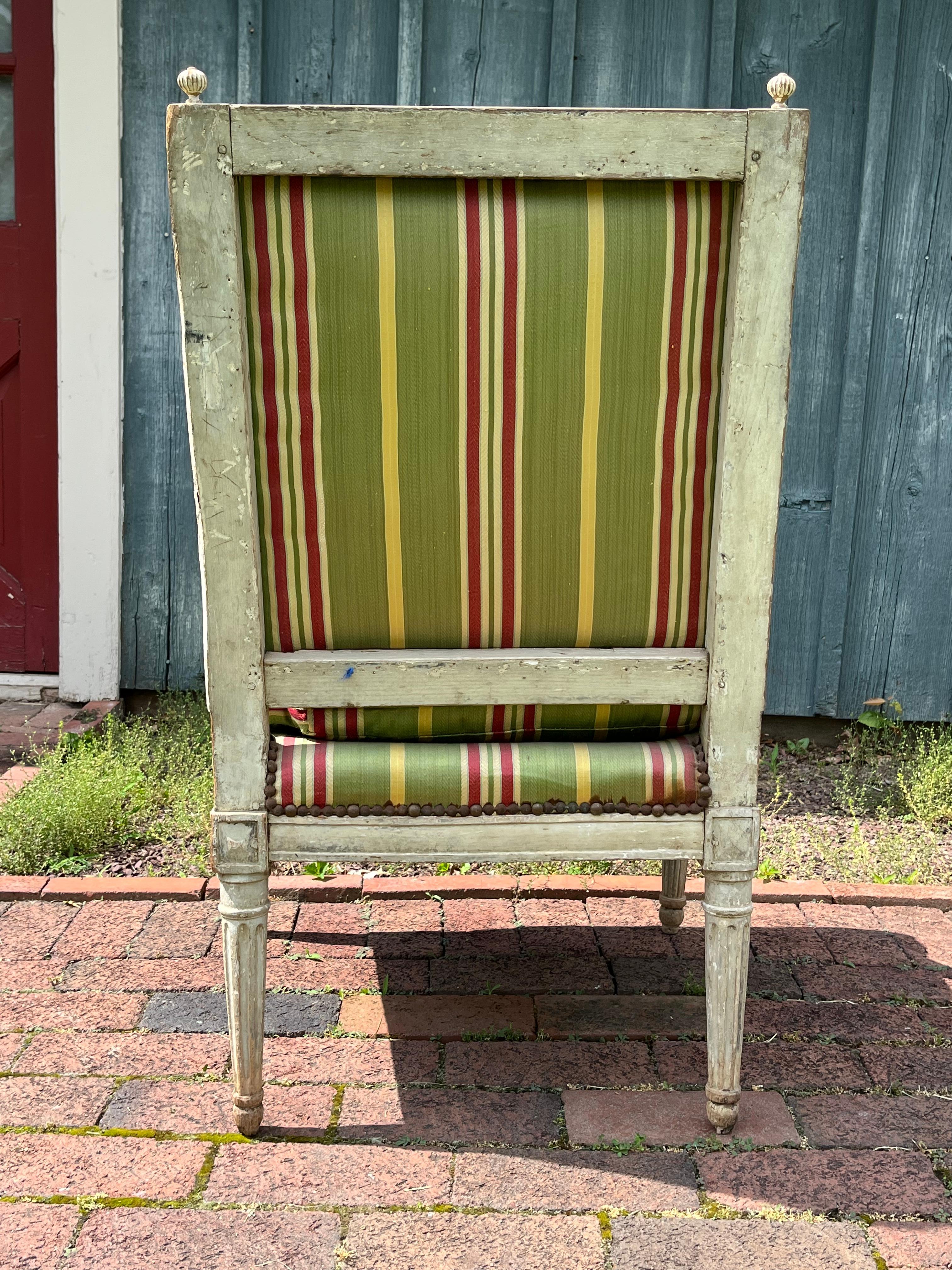 18th Century Louis XVI Fauteuil in Original Painted Finish For Sale 9