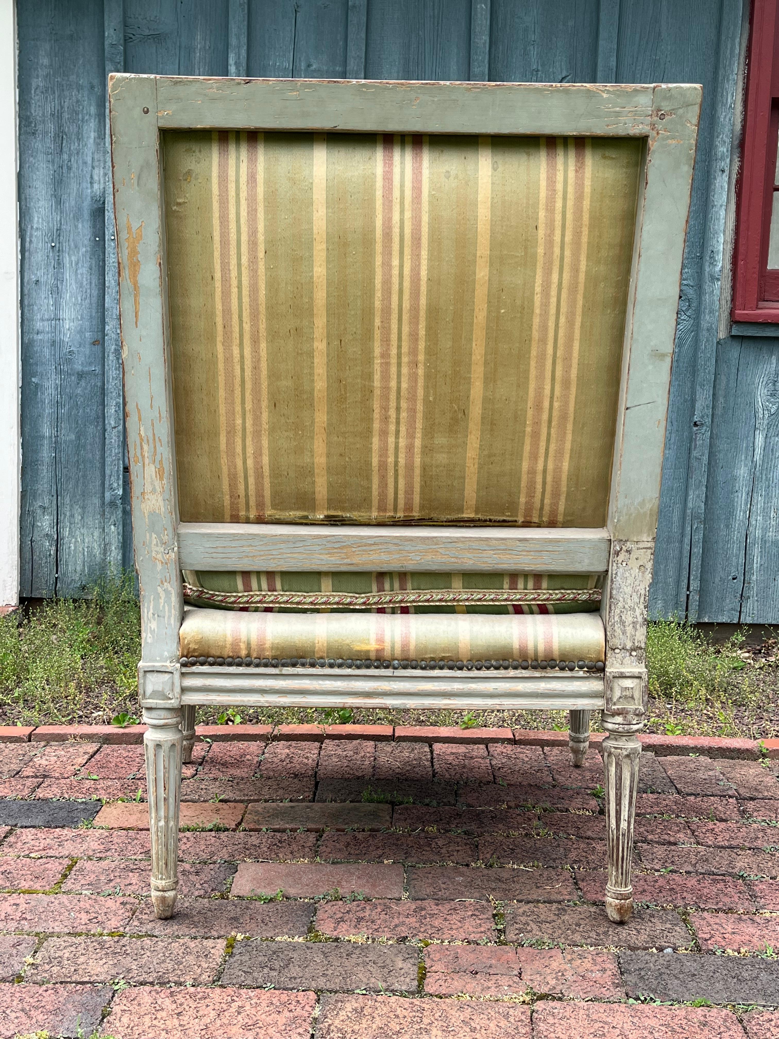 18th Century Louis XVI Fauteuil in Original Painted Finish For Sale 3