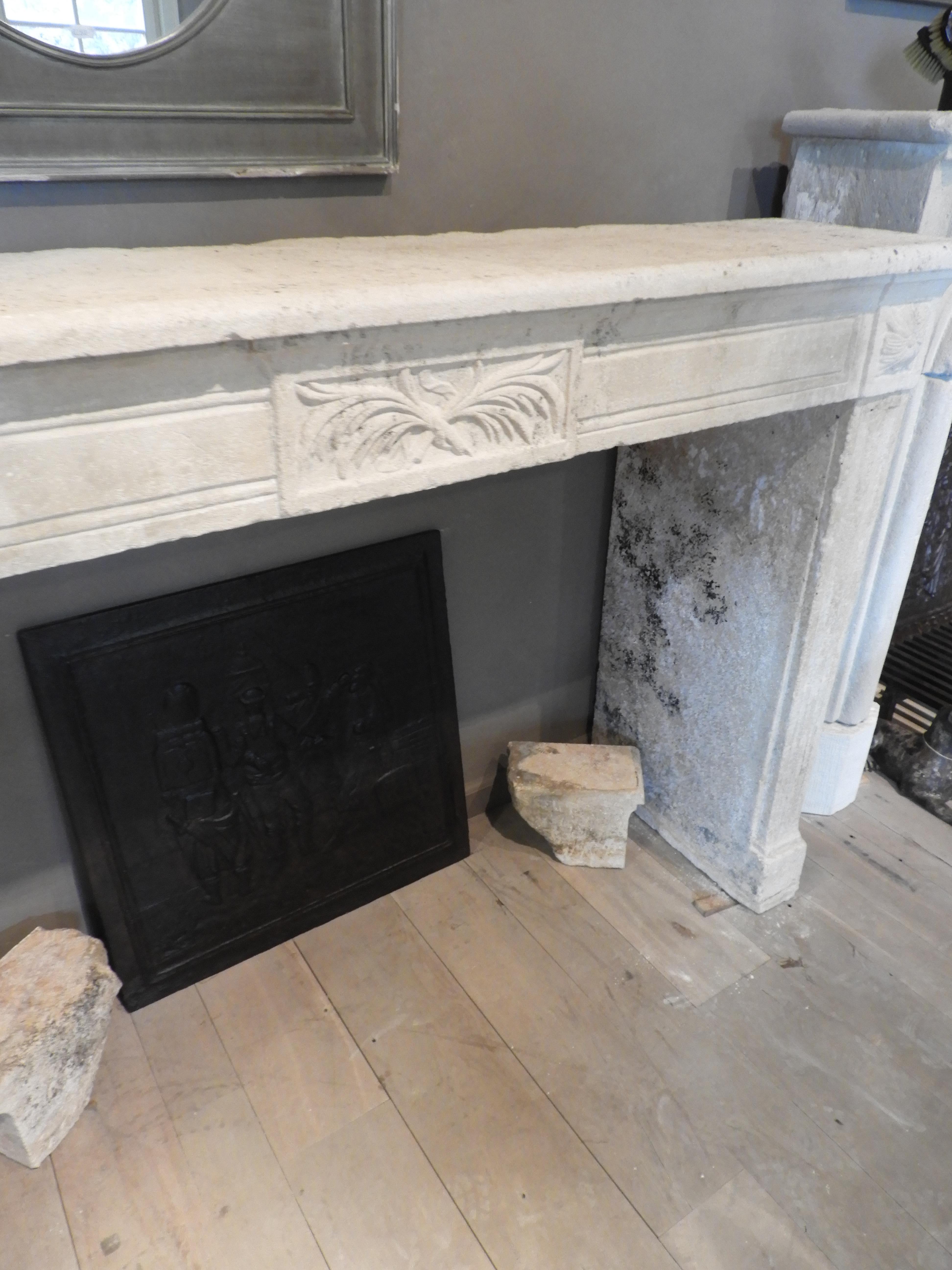 18th Century Louis XVI Fireplace in French Limestone 11