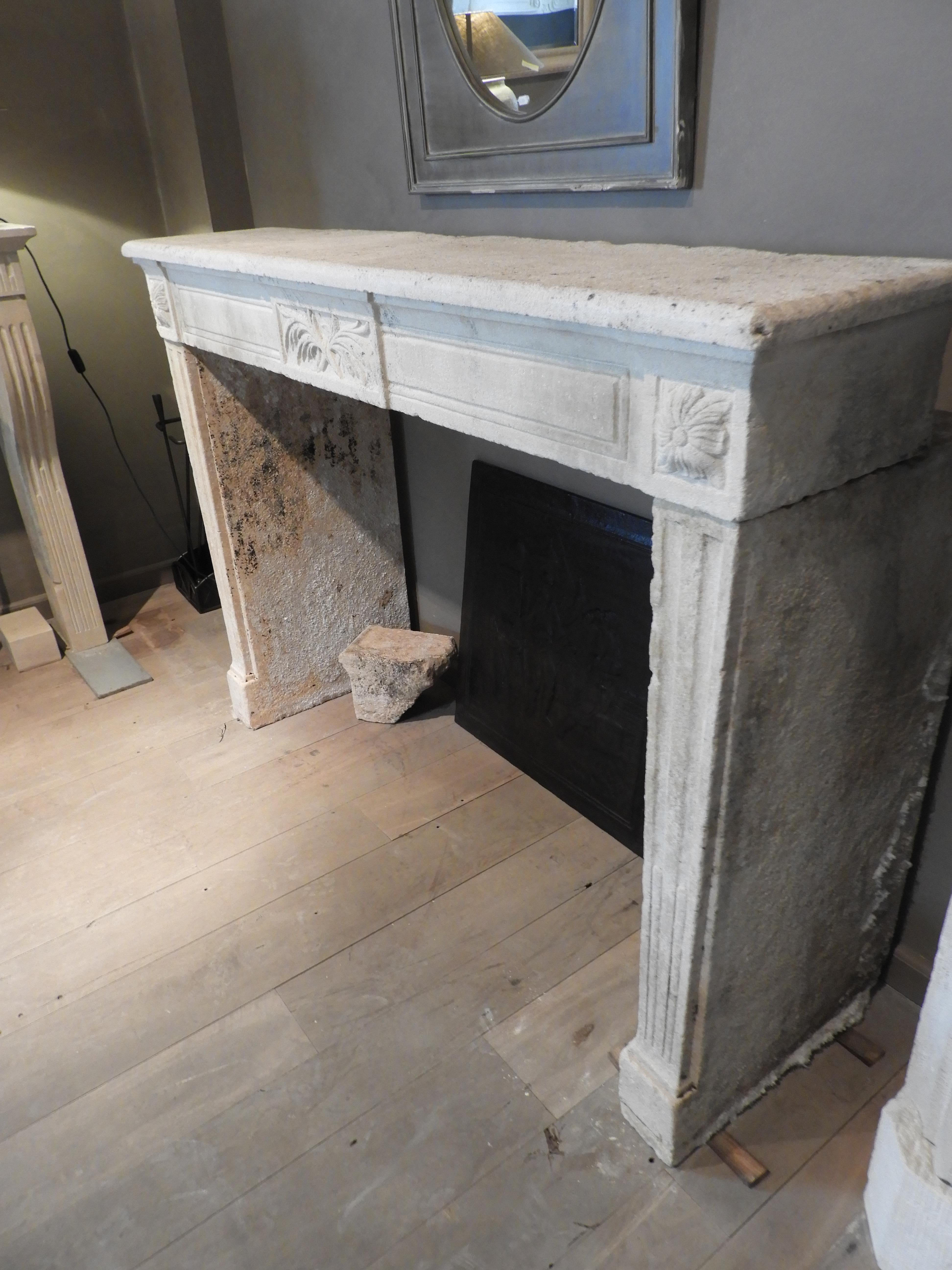 18th Century Louis XVI Fireplace in French Limestone 2