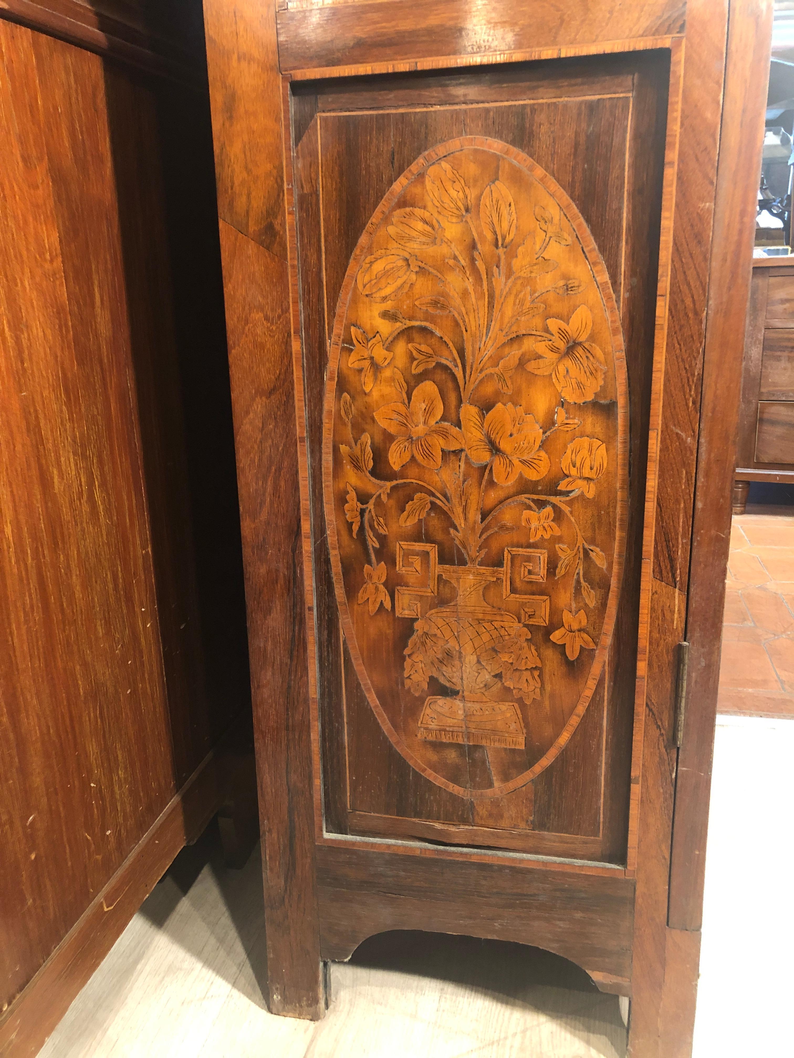 Late 18th Century 18th Century Louis XVI France Rosewood Walnut Inlay Cabinet, 1790s