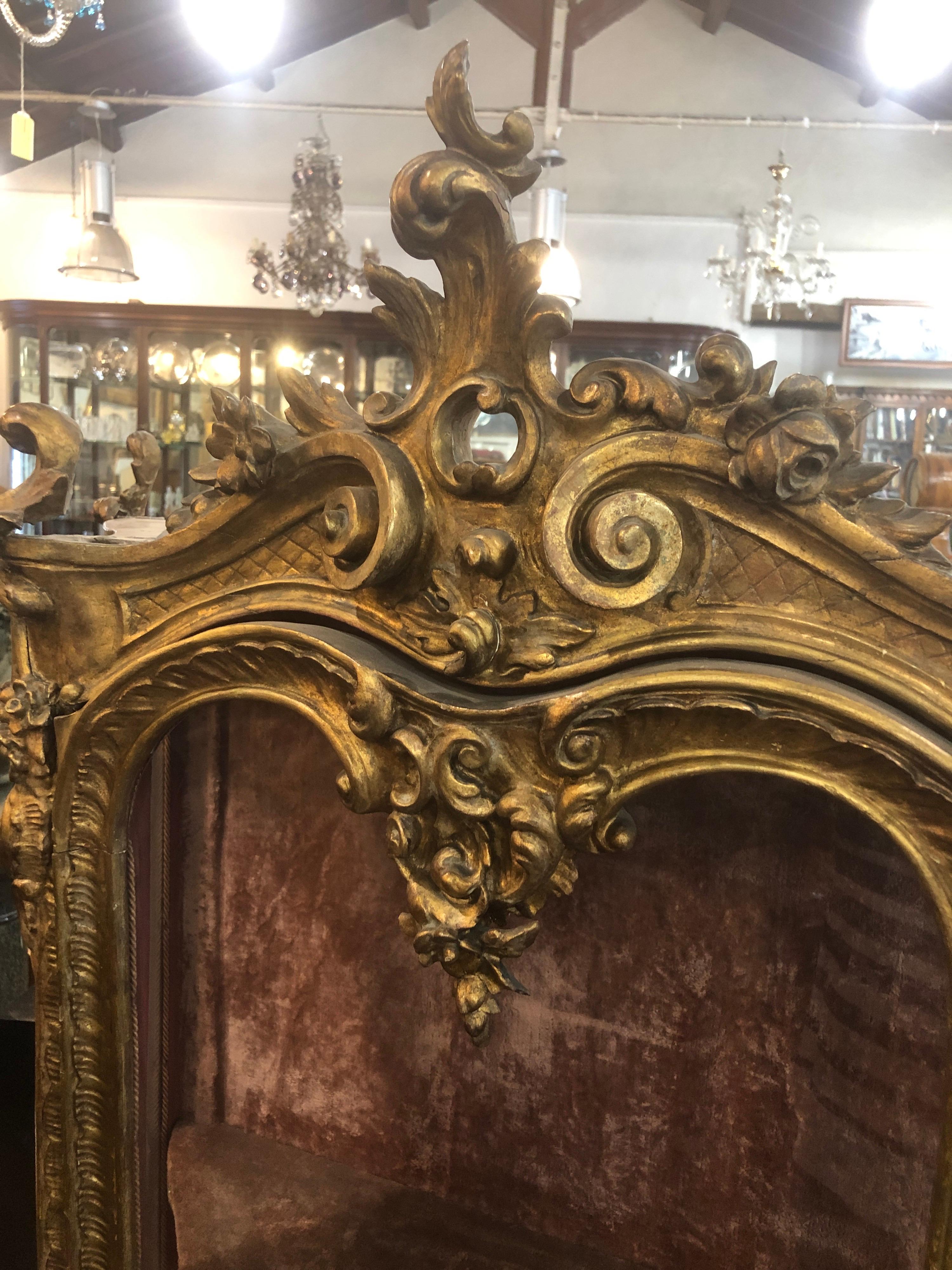 19th Century Louis XVI French Gilt Cabinet Vitrines Carved Gilt Wood 1840s 3