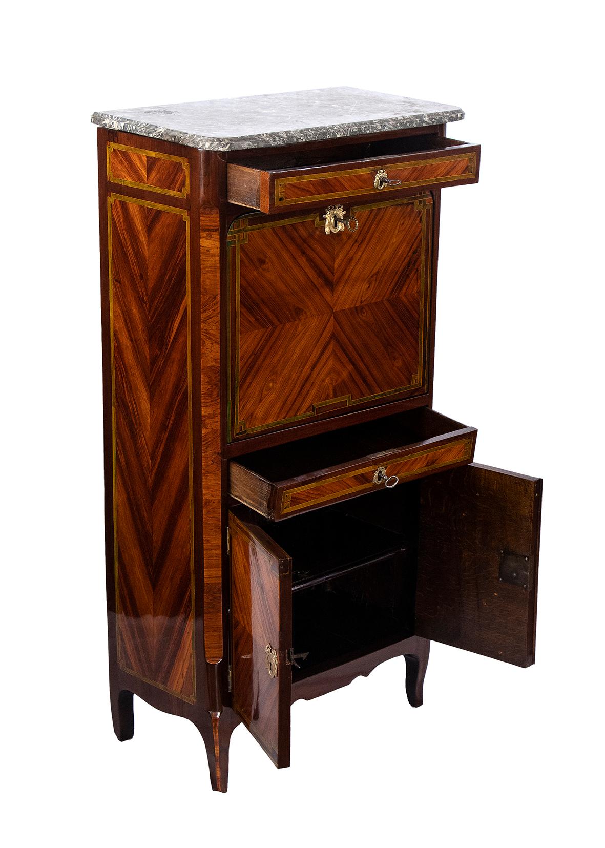 18th Century French Louis XV Kingwood Secretaire 1780 Signed P. Plée JME In Good Condition For Sale In Roma, RM