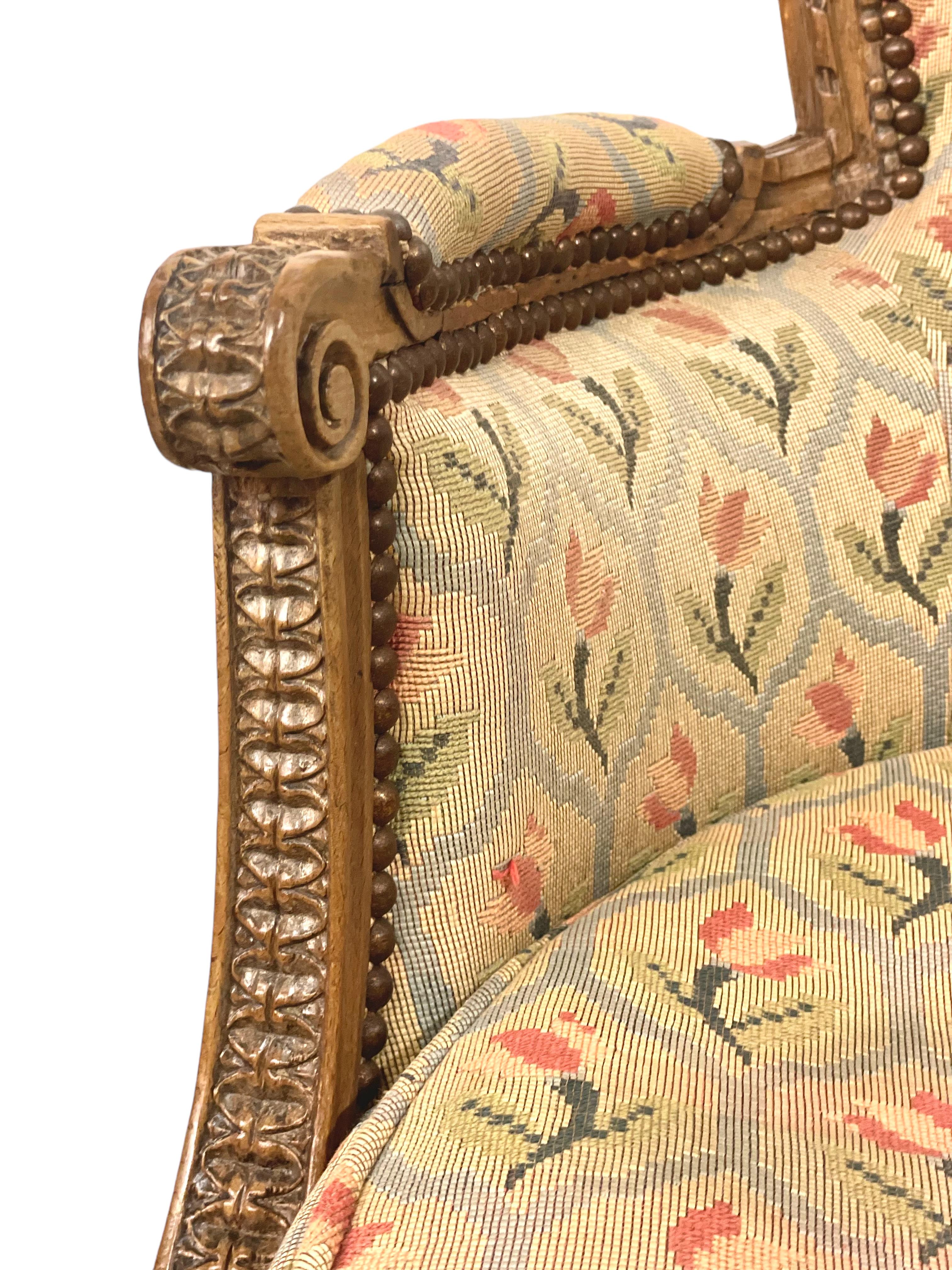 18th Century French Oak Bergere Chair  For Sale 6