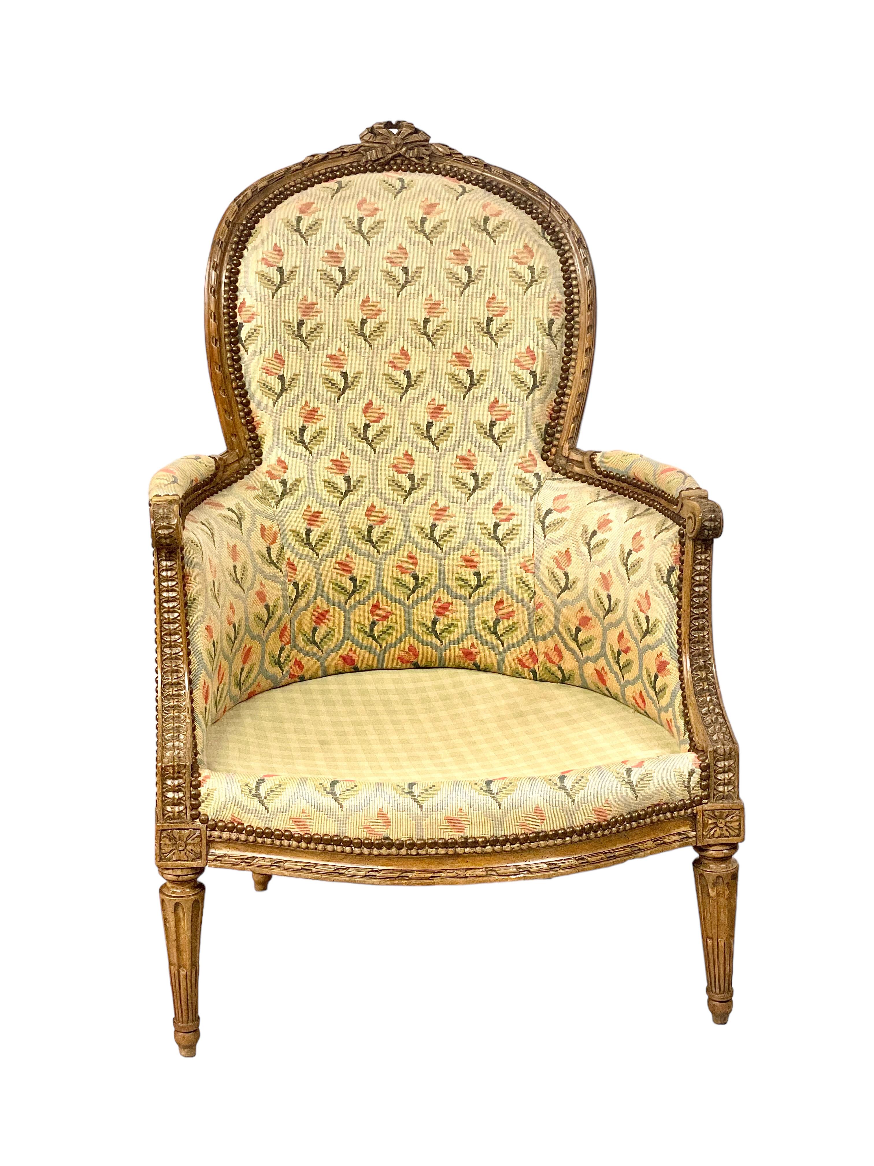 18th Century French Oak Bergere Chair  For Sale 9