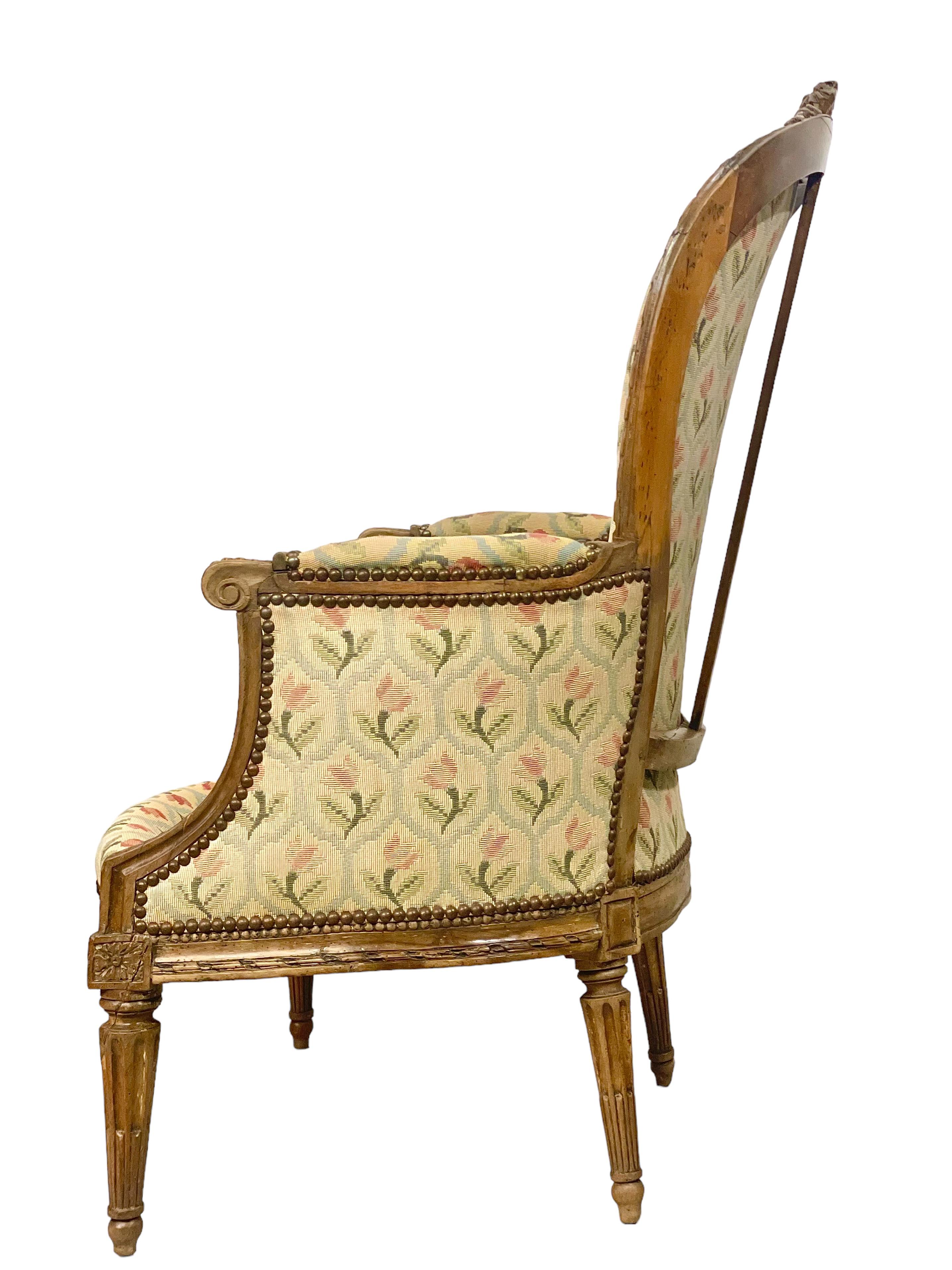 Louis XVI Period Bergere Chair 18th Century  For Sale 1