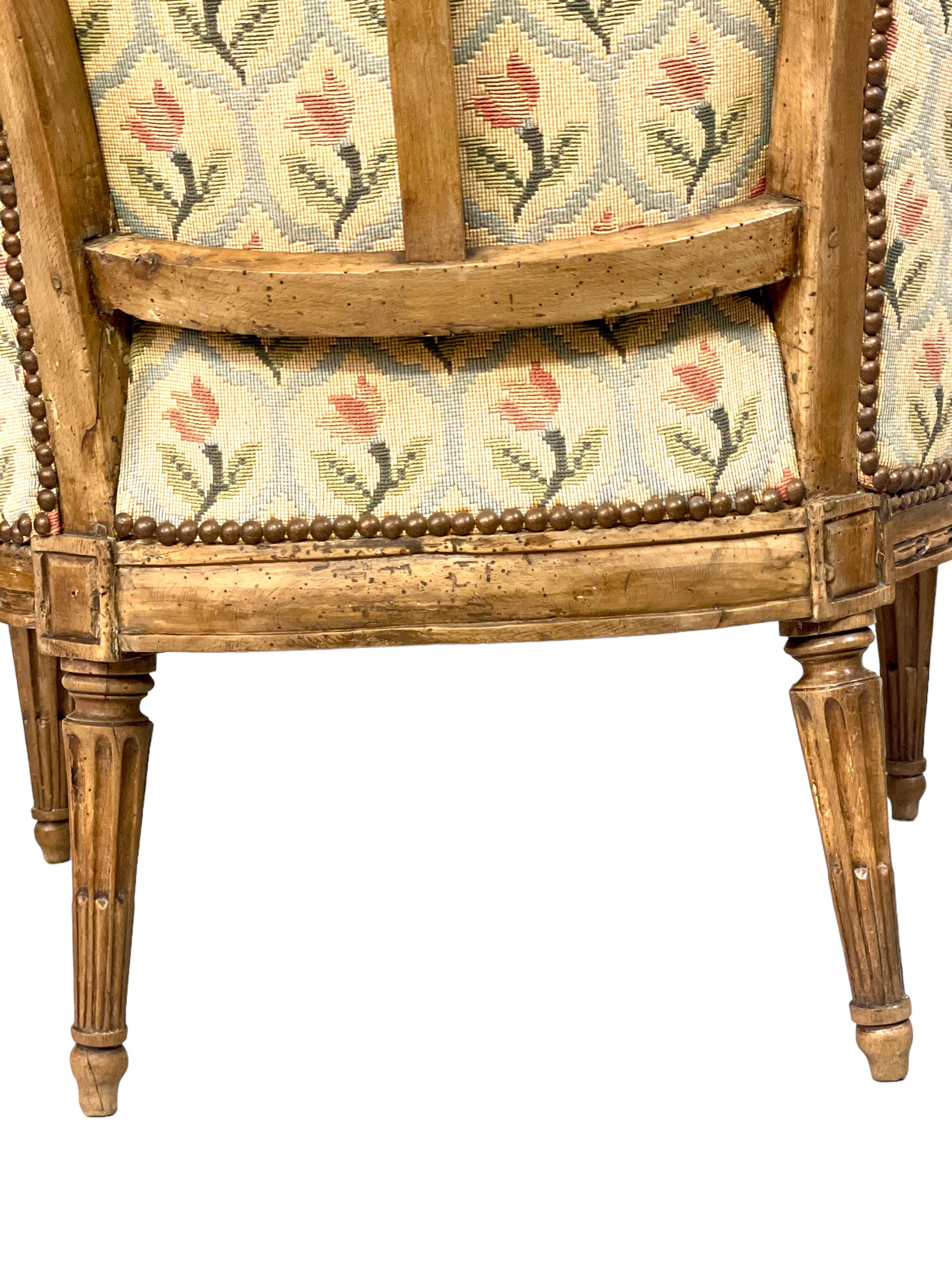 18th Century French Oak Bergere Chair  For Sale 3