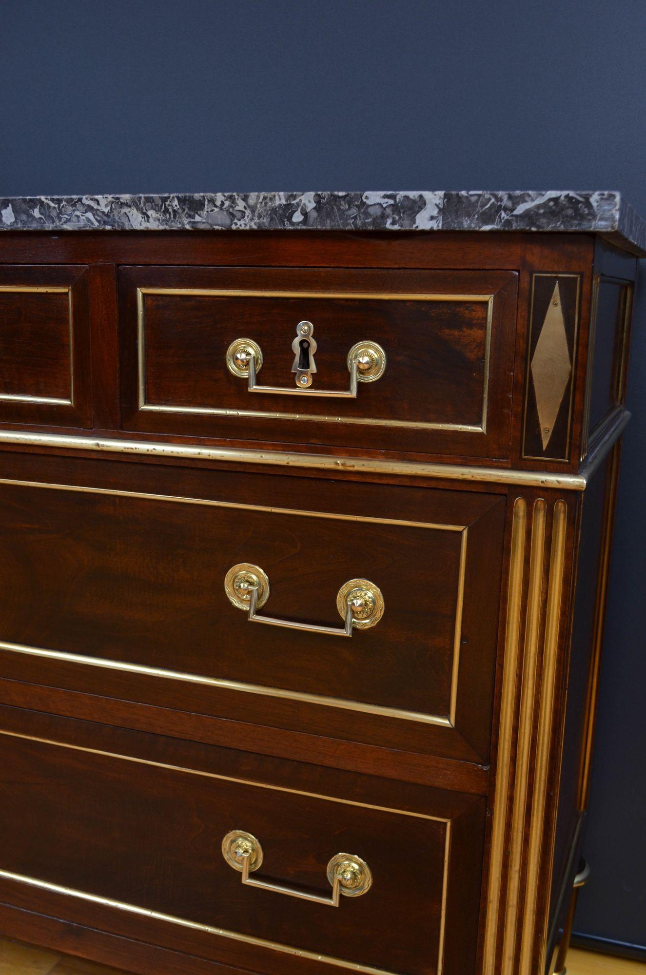 18th Century Louis XVI French Walnut commode For Sale 7