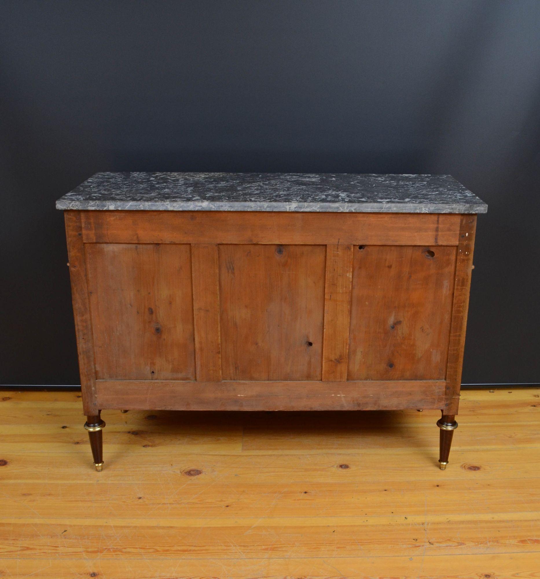 18th Century Louis XVI French Walnut commode For Sale 11