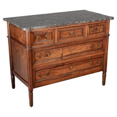 18th Century Louis XVI French Walnut Commode or Chest of Drawers