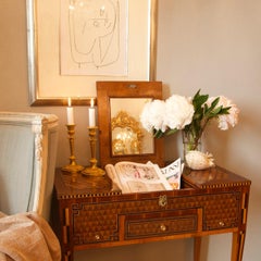 18th Century Louis XVI Geometrical Marquetry Dressing Table or 'Perruquiere'