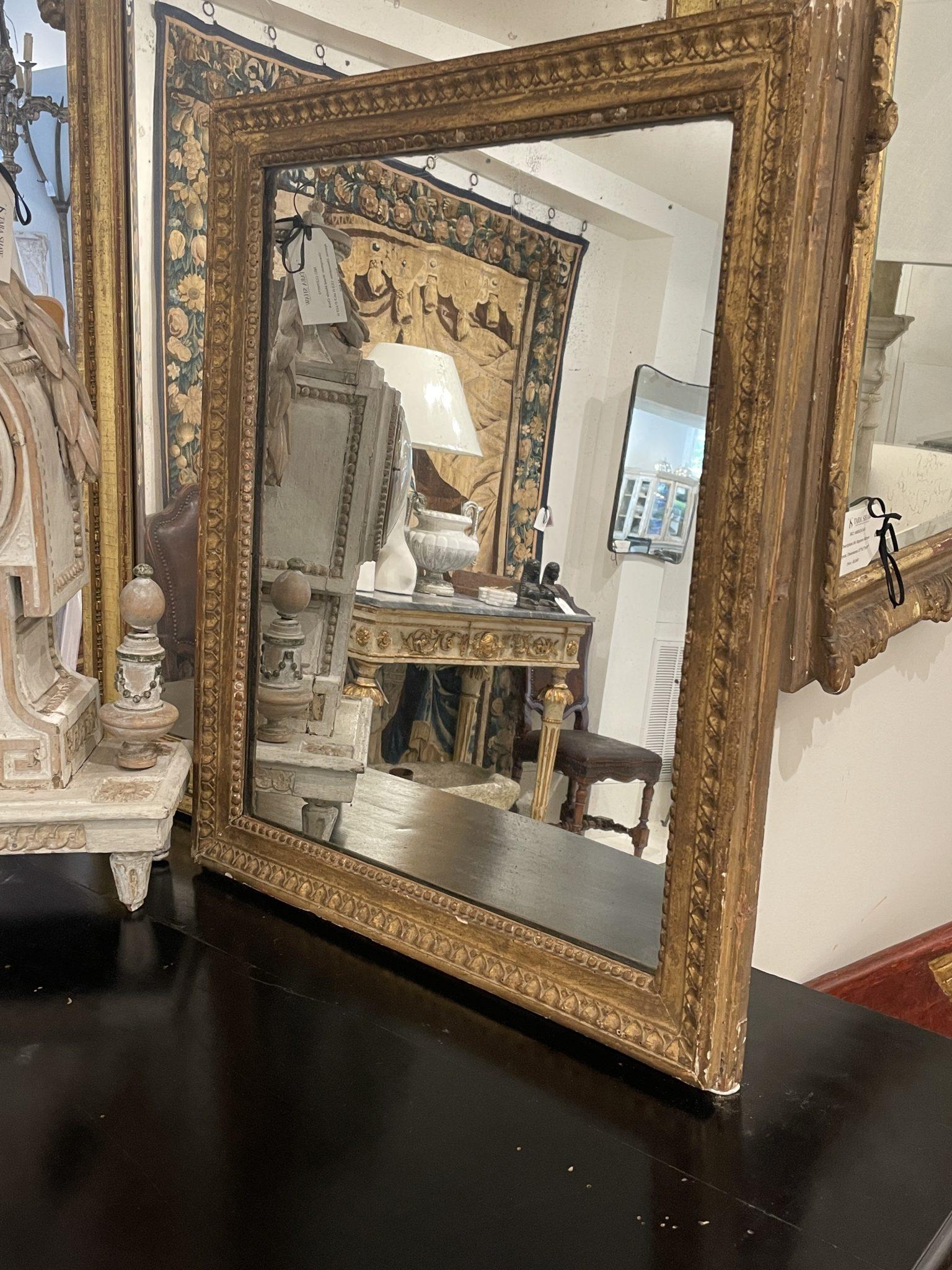 18th Century and Earlier 18th Century Louis XVI gilded Wood Mirror