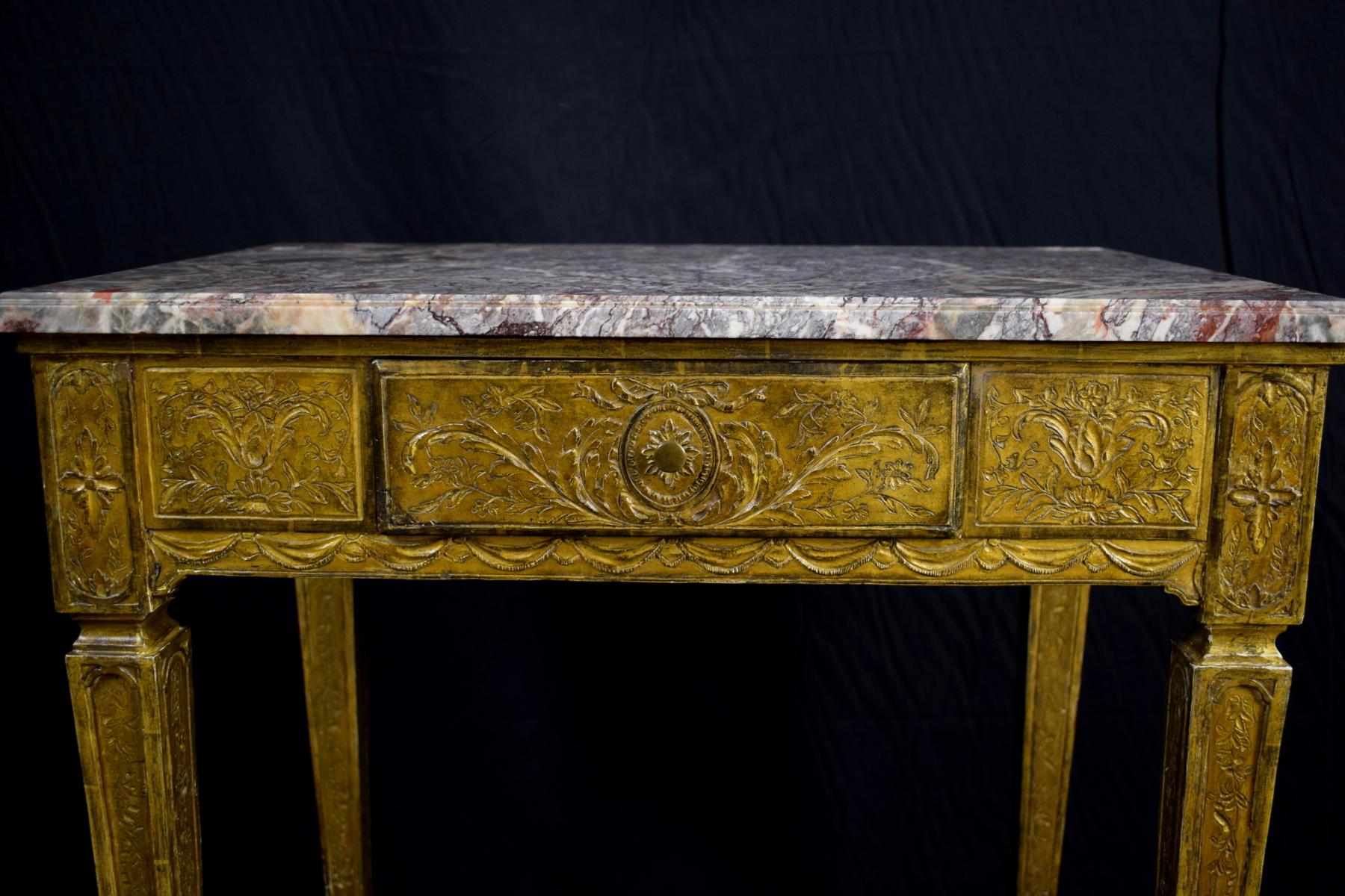 18th Century Louis XVI Giltwood Center Table For Sale 7