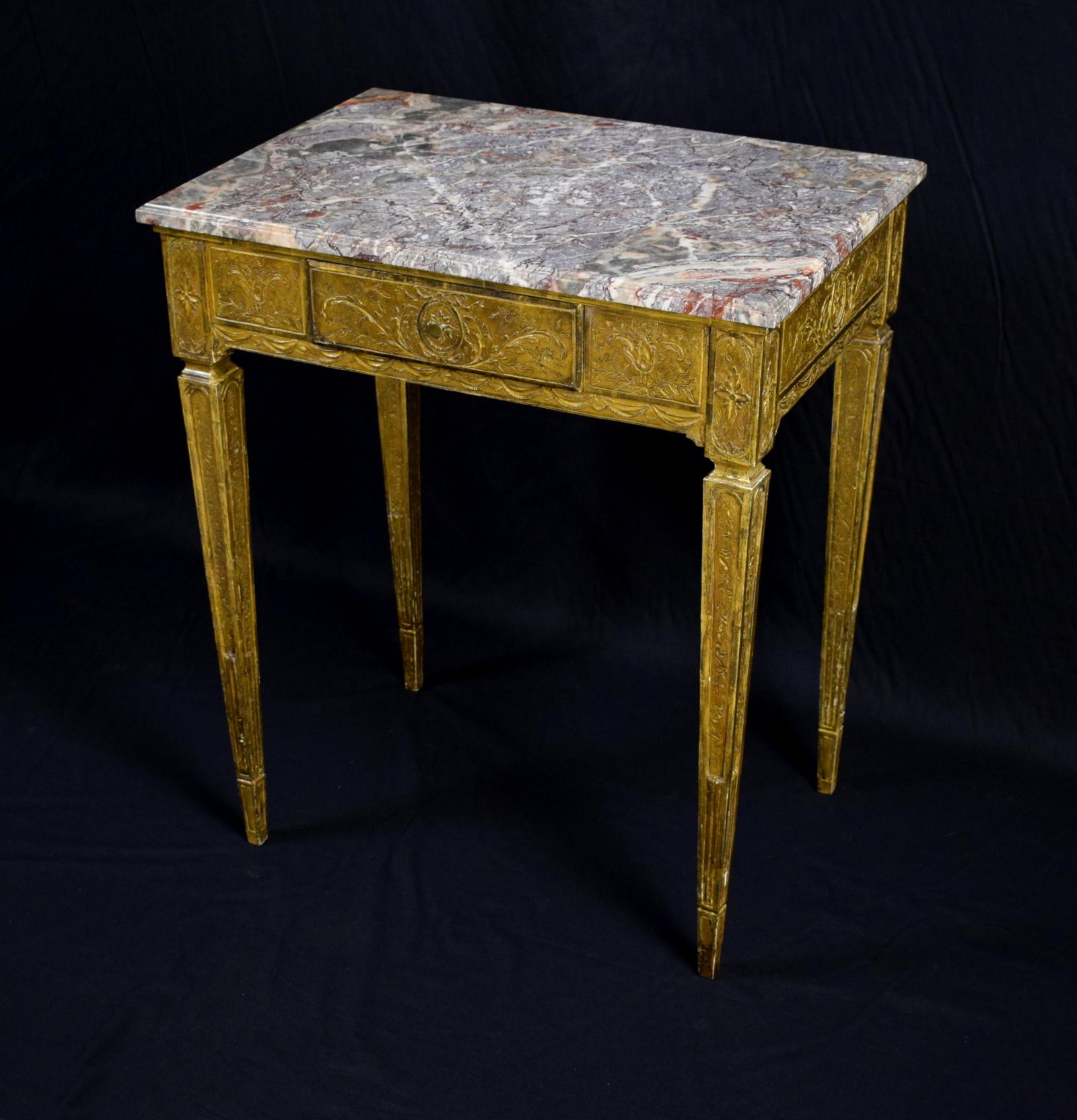 Italian 18th Century Louis XVI Giltwood Center Table For Sale