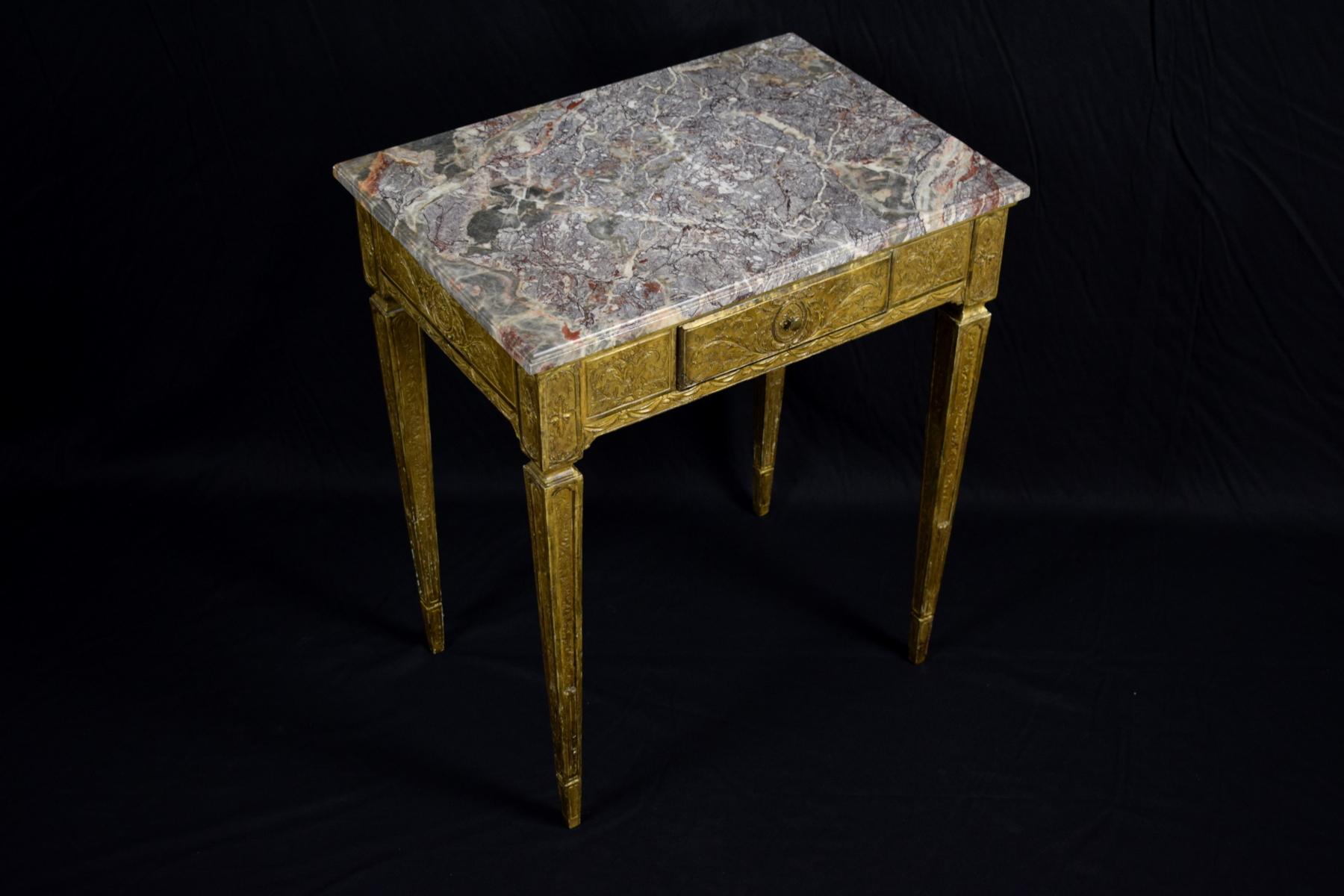 18th Century and Earlier 18th Century Louis XVI Giltwood Center Table For Sale