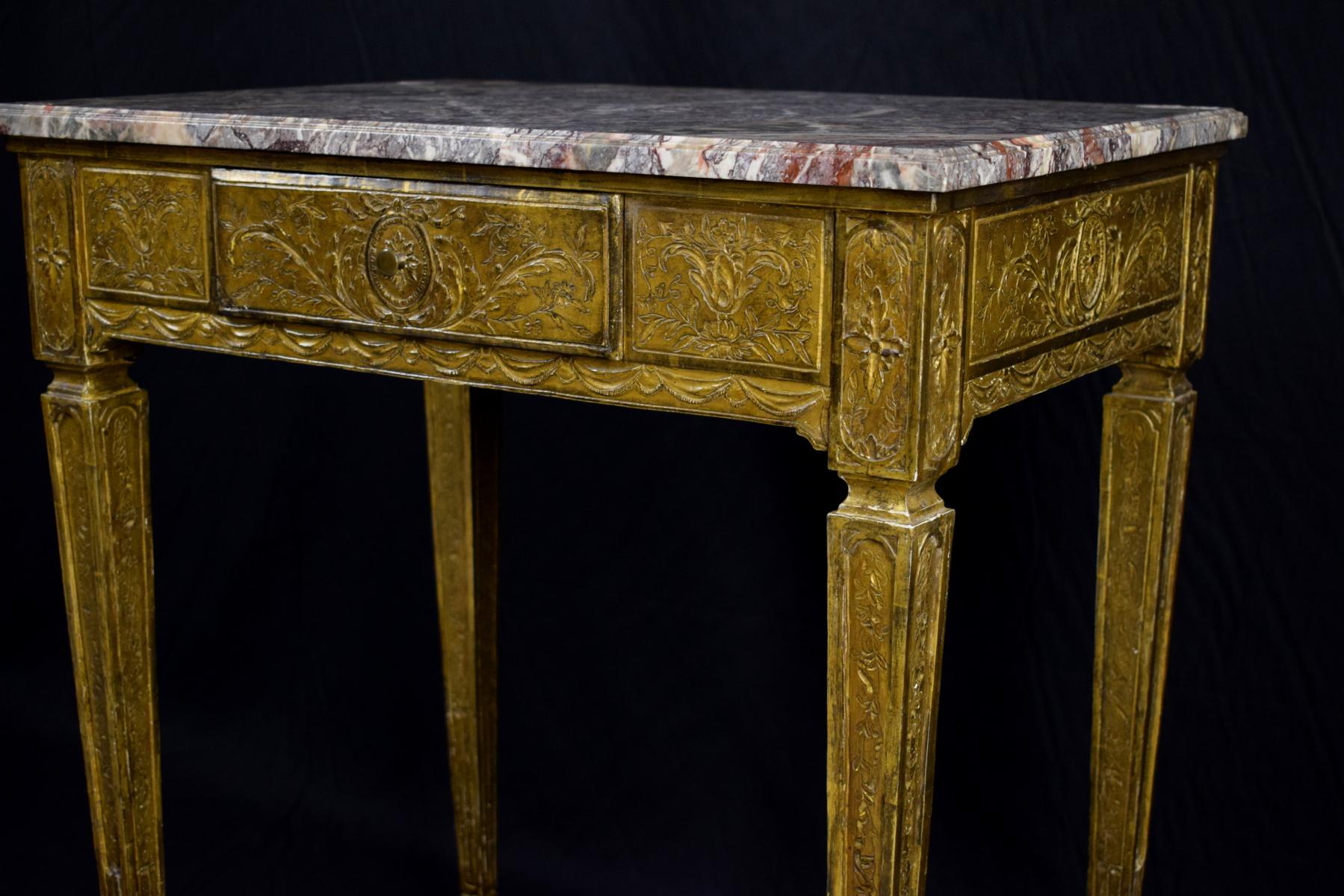 18th Century Louis XVI Giltwood Center Table For Sale 4