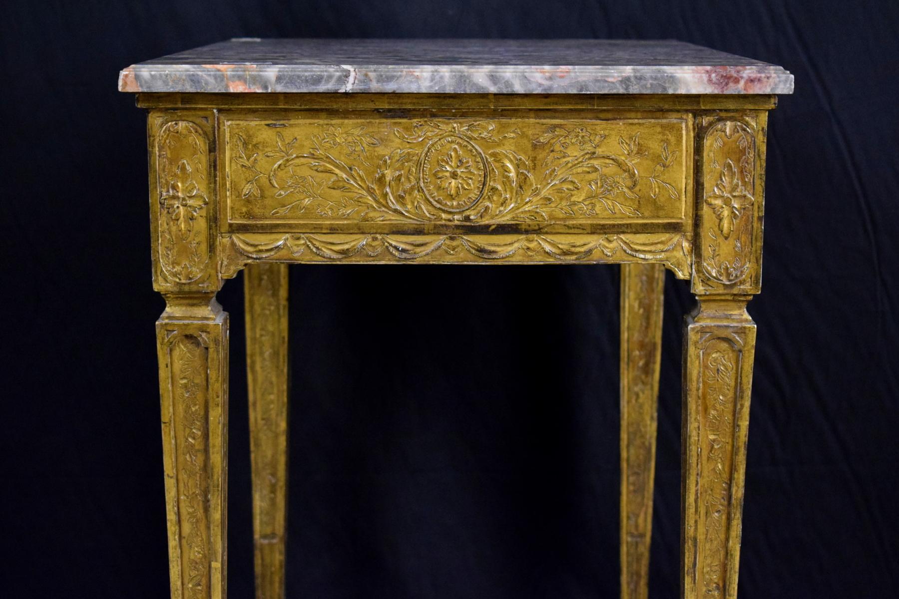 Esstisch aus vergoldetem Holz im Louis-XVI-Stil, 18. Jahrhundert im Angebot 2
