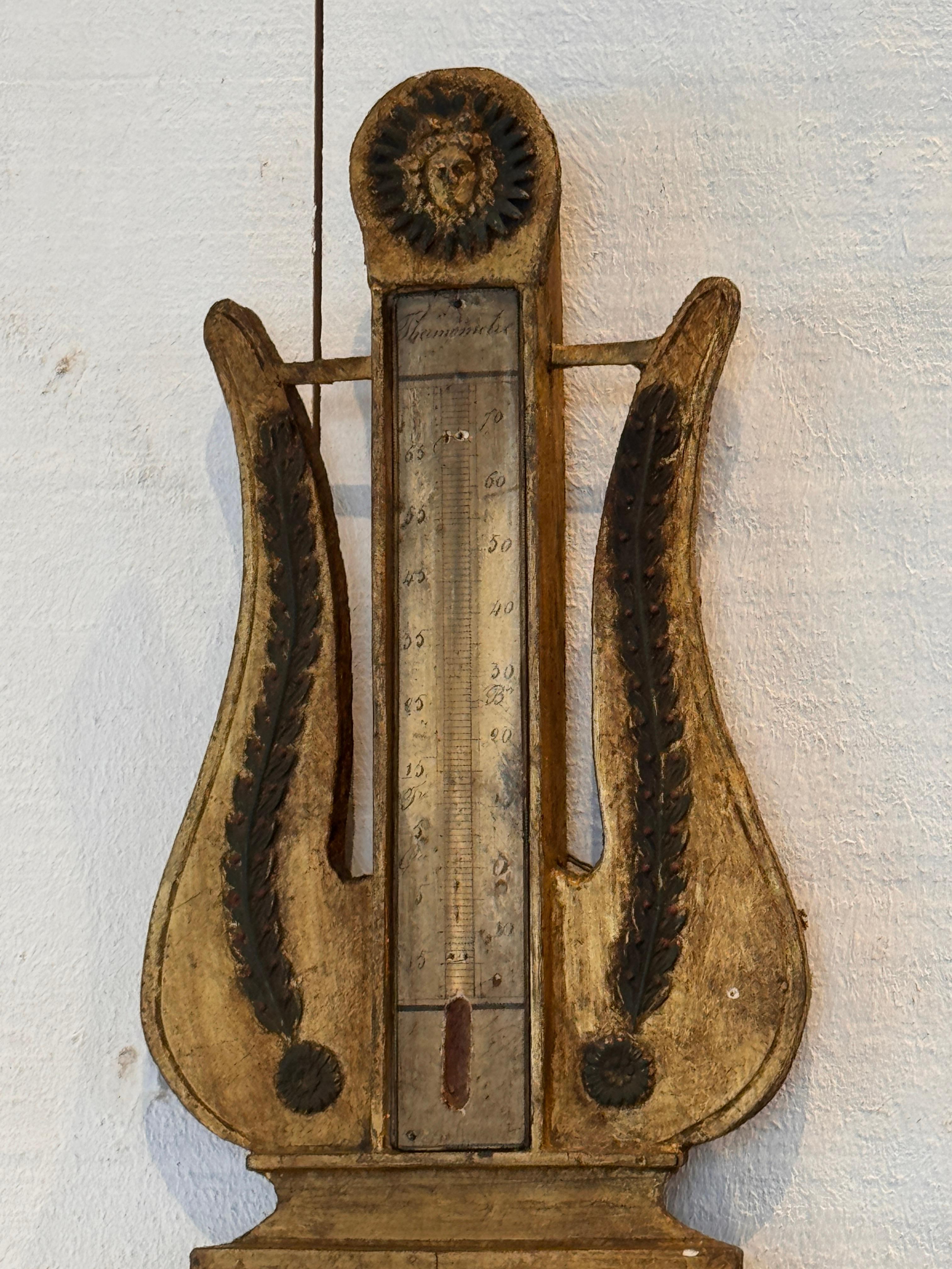 18th Century Louis XVI Giltwood Barometer en vente 2