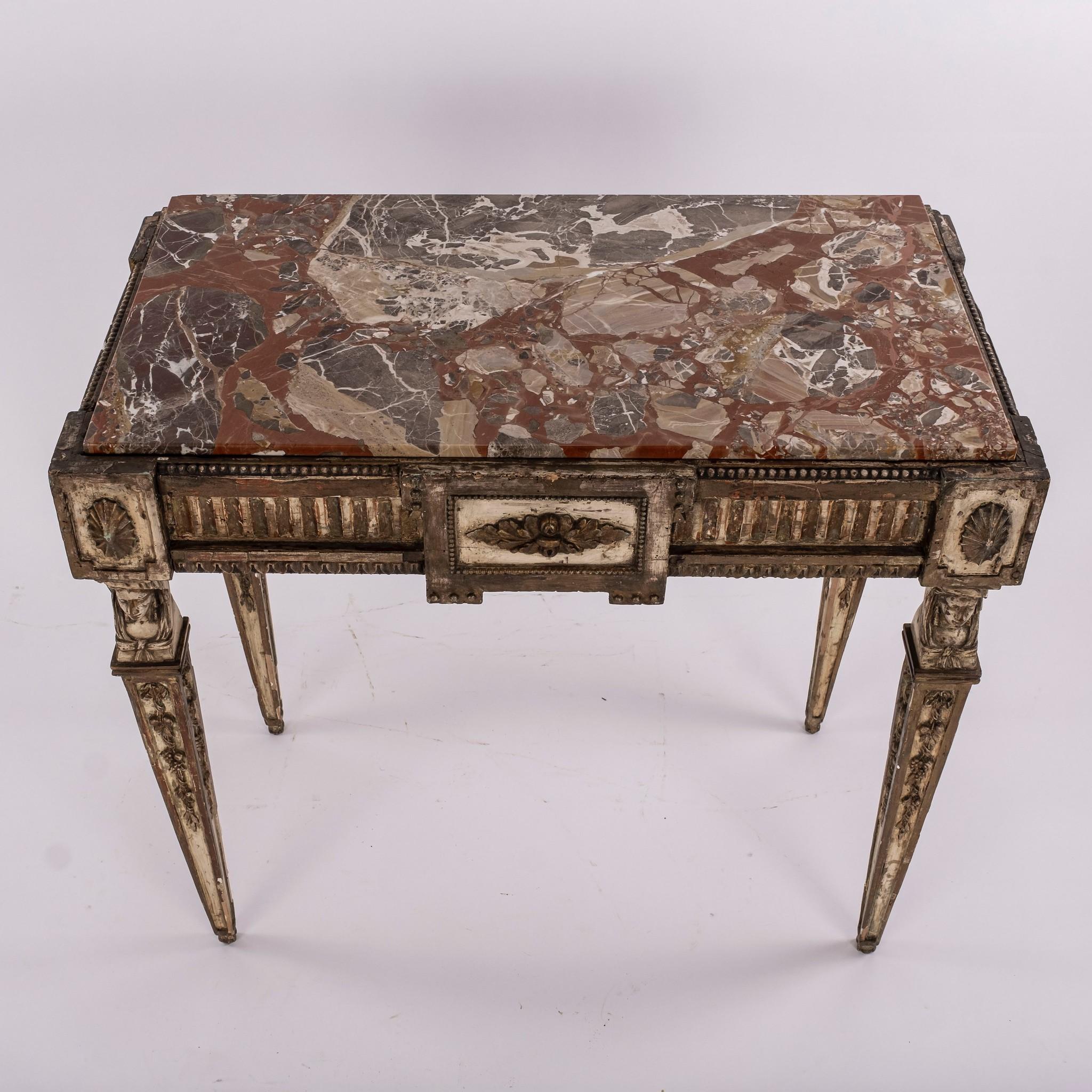 18th Century Louis XVI Giltwood Console with Marble Top 10