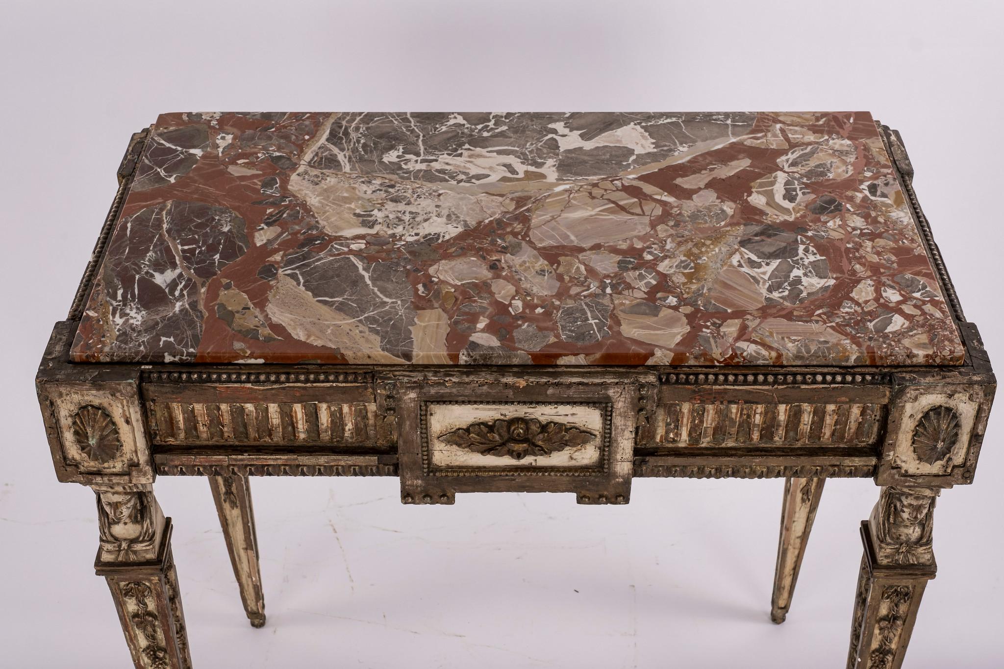 18th Century Louis XVI Giltwood Console with Marble Top 1